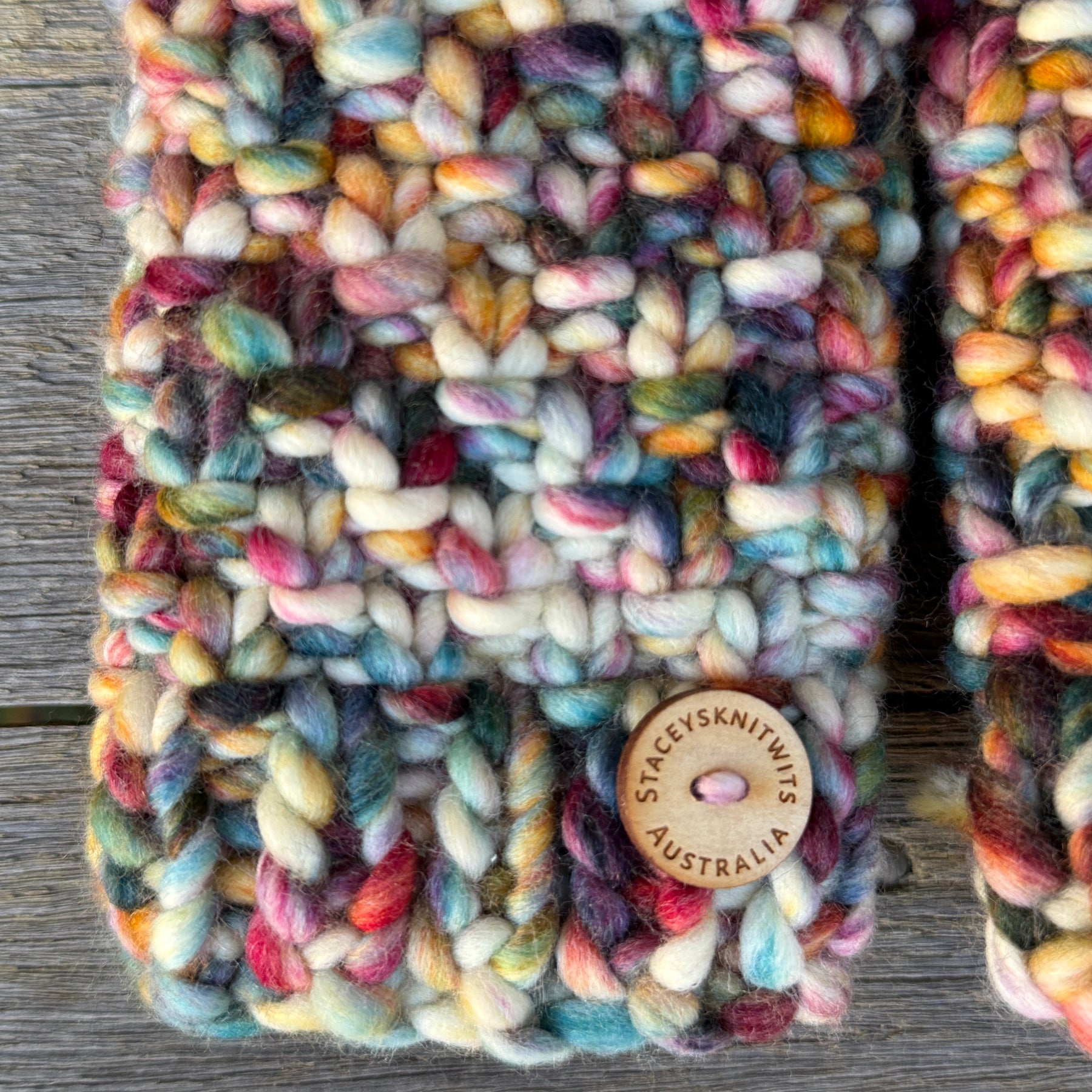 Handwarmers, Knitted Rainbow Fingerless Gloves, Merino Gloves