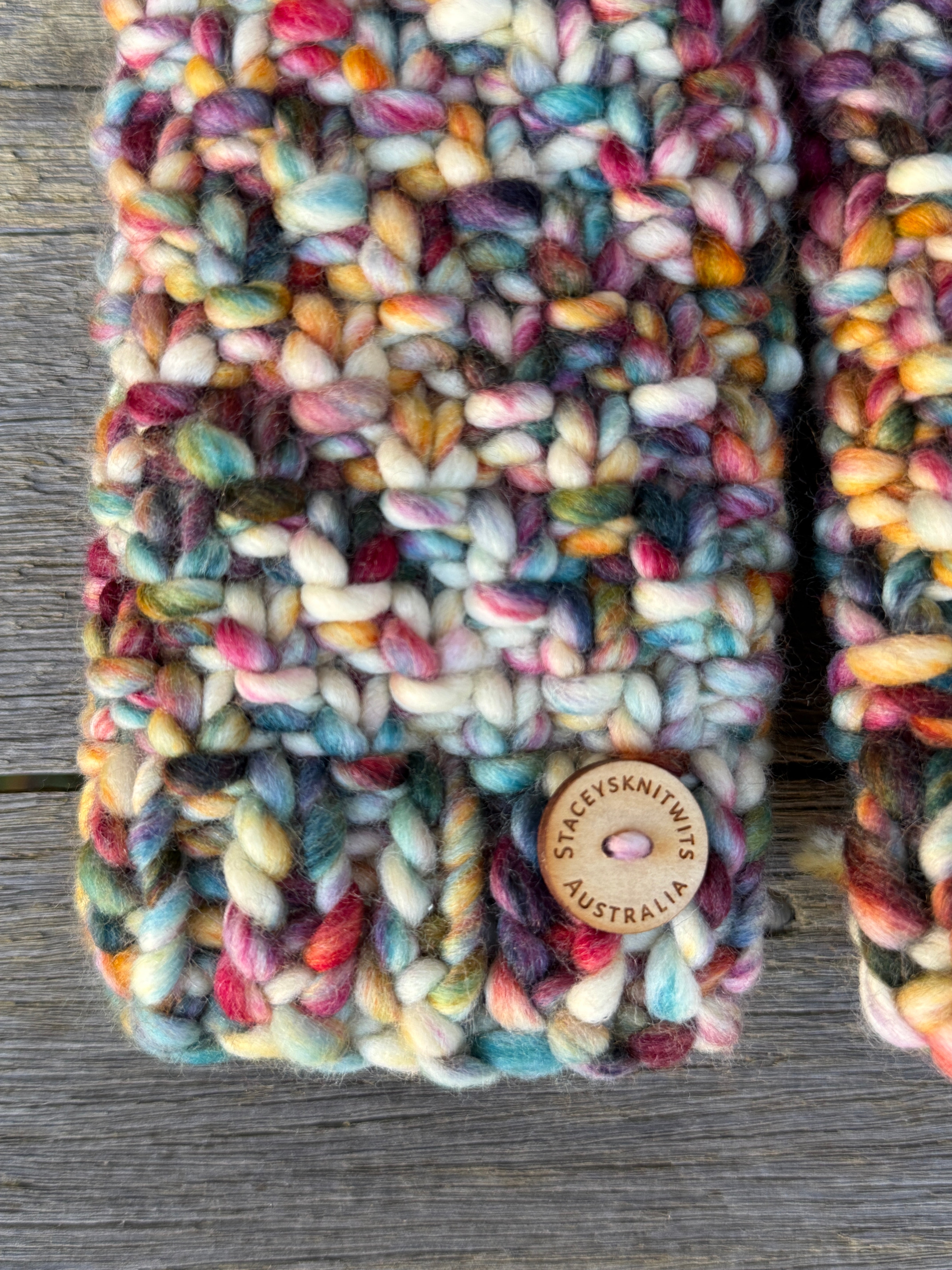 Handwarmers, Knitted Rainbow Fingerless Gloves, Merino Gloves