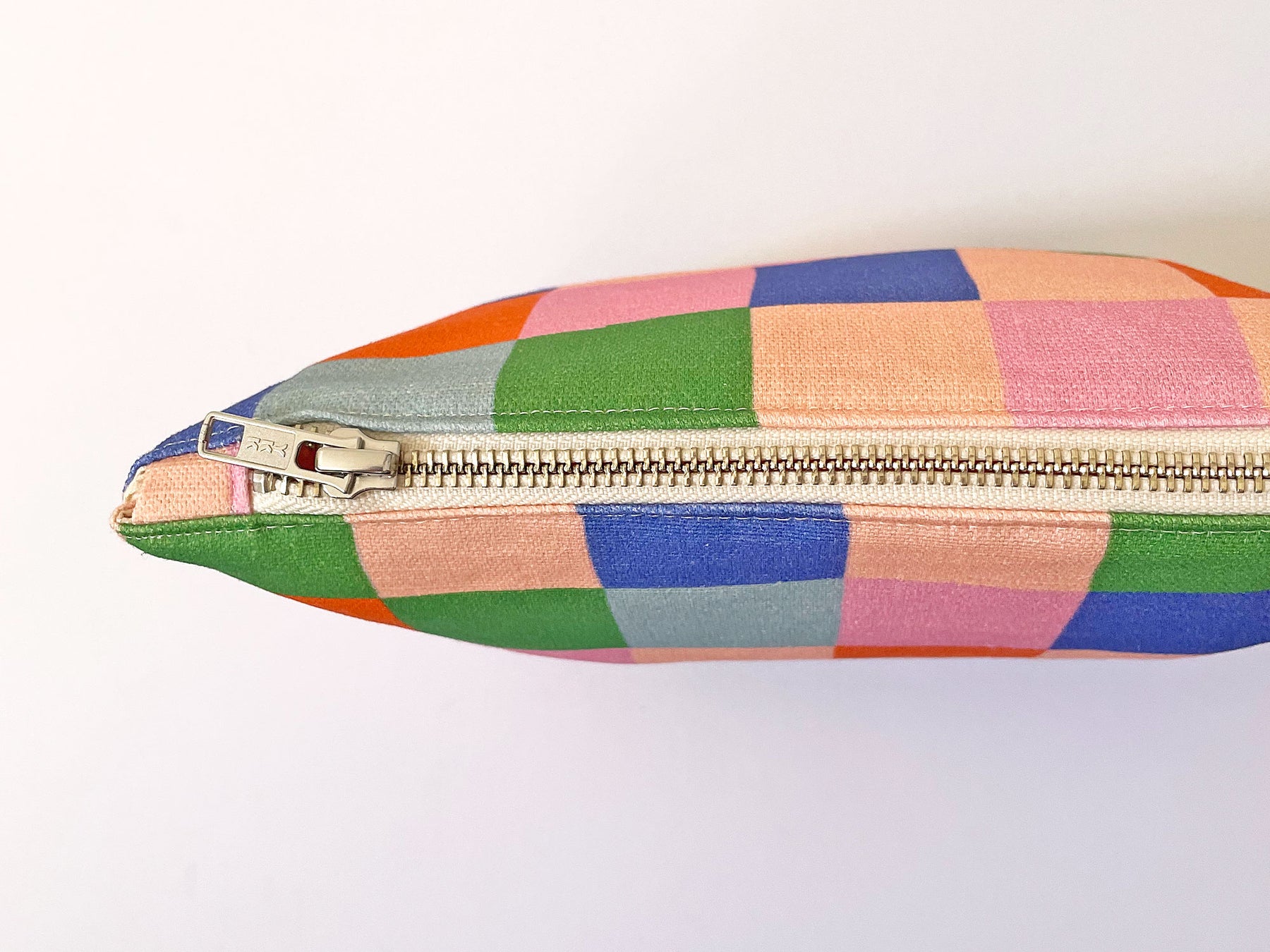 Make-up, Travel, Clutch, Handmade Fabric Zip Purse - Picnic (Pink)