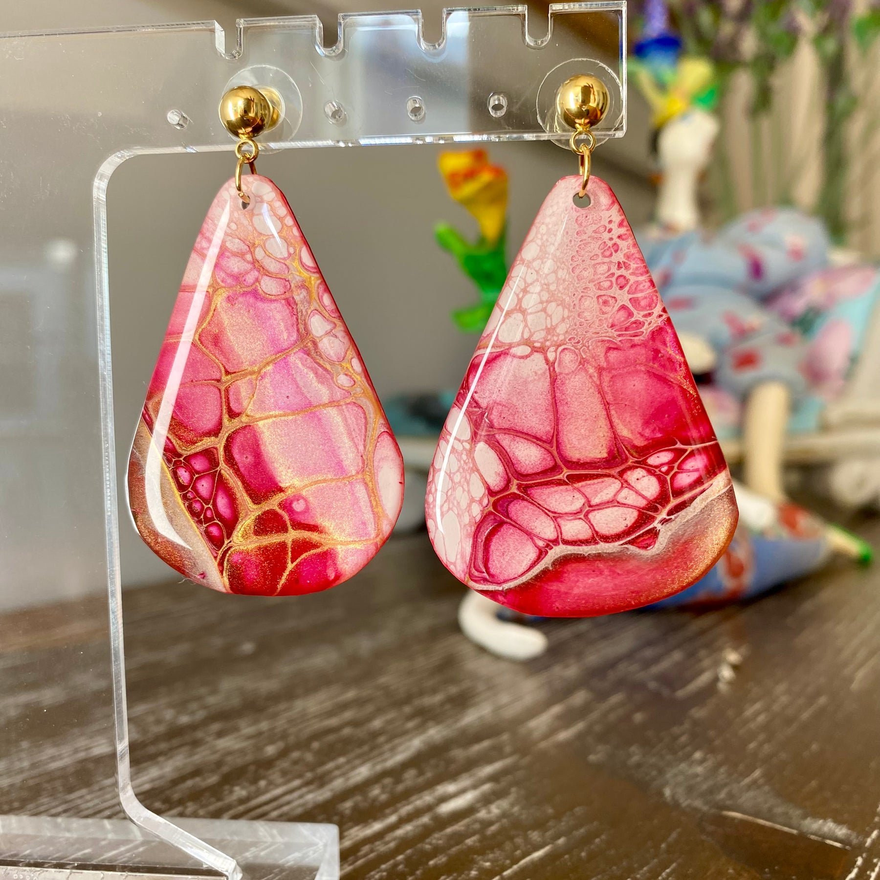 Unmatched Arty Stud Dangle Earrings