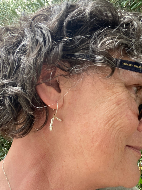 Tidal Earrings - Water Cast Sterling Silver