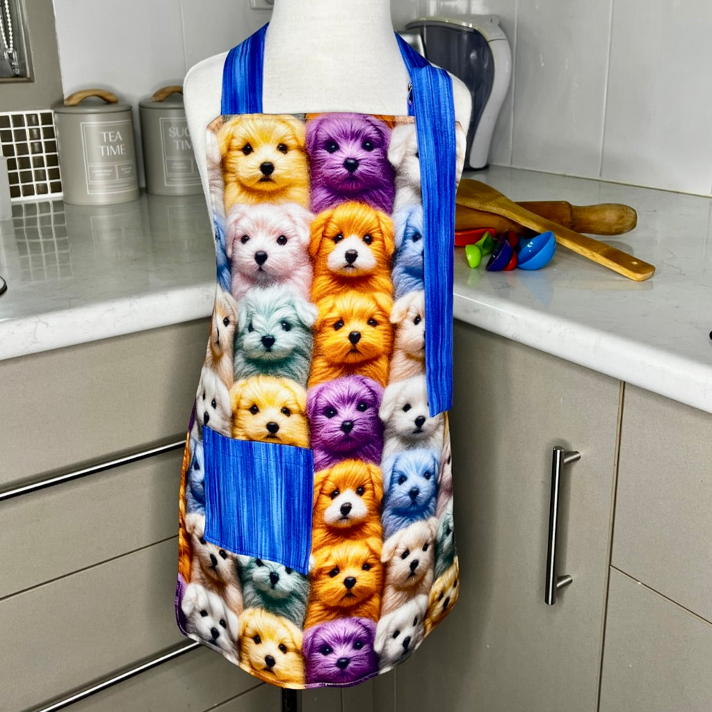Apron .. Children's reversible .. Dogs