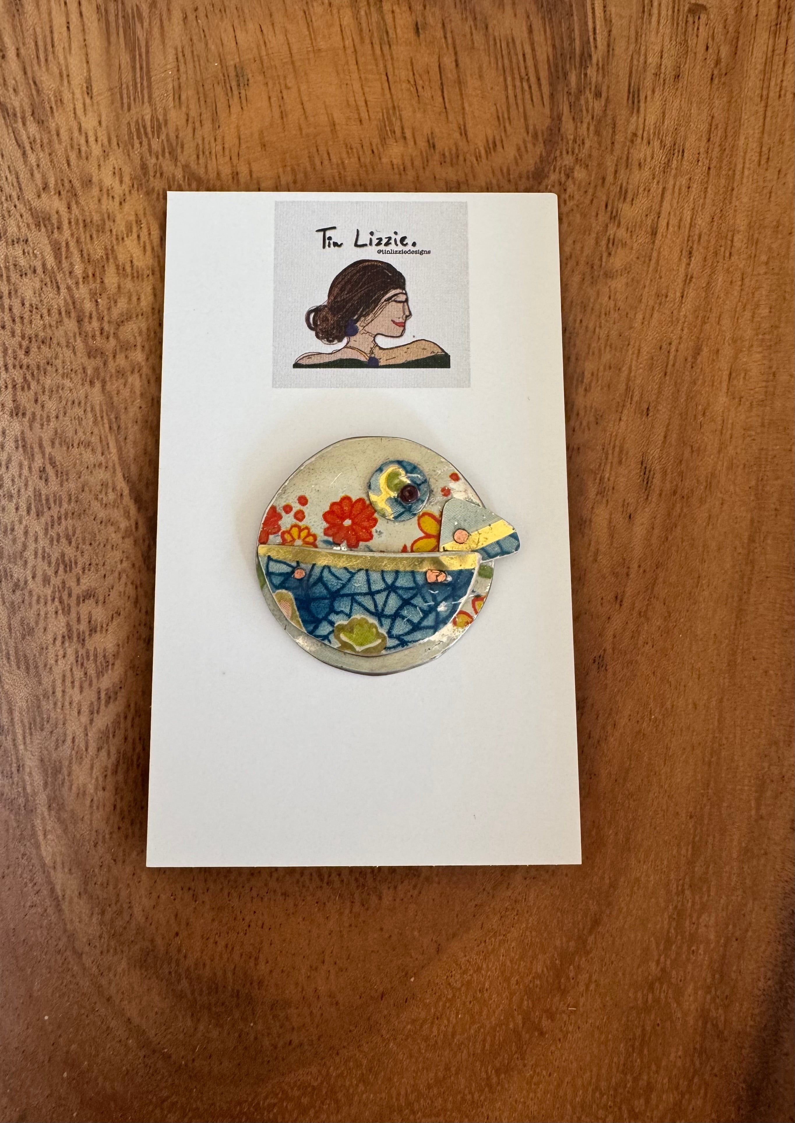 Tin Bird Brooch
