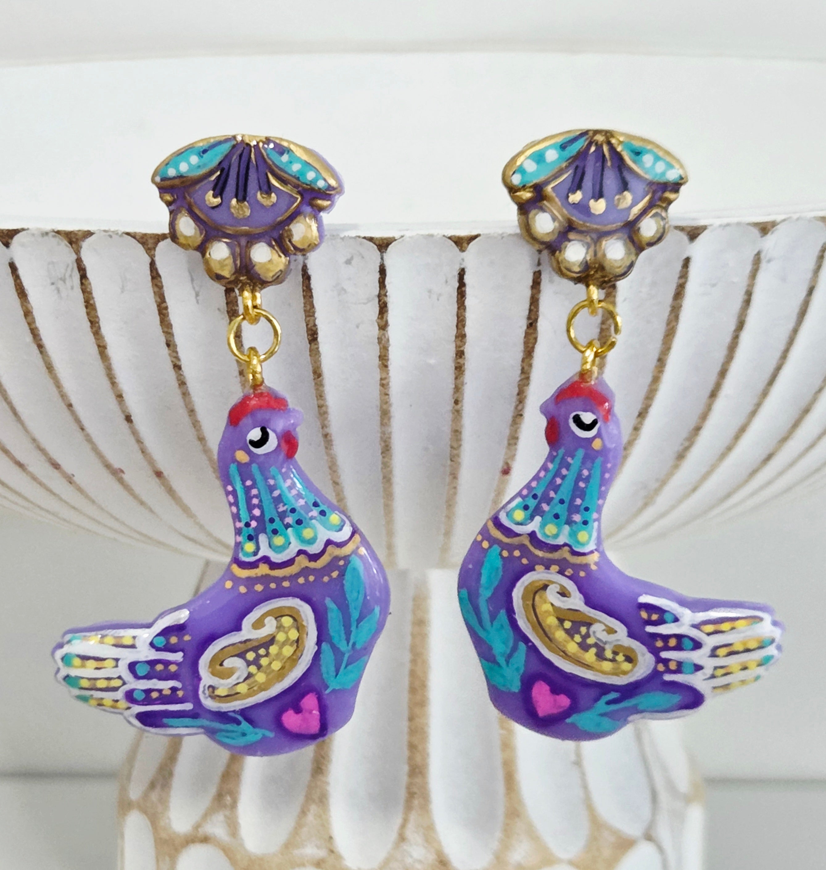 Lavender Hen Dangles