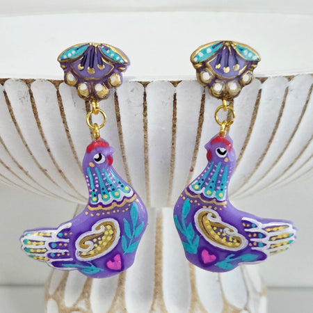 Lavender Hen Dangles