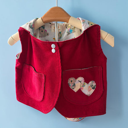 Red Corduroy Vest 2 years Toddler Girl