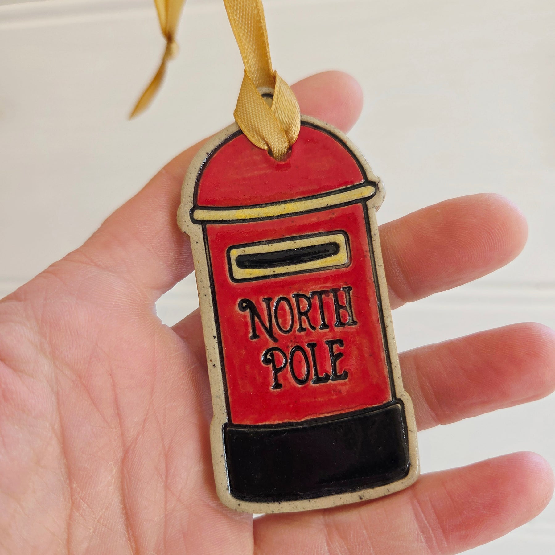 Ceramic Post Box Christmas Decoration