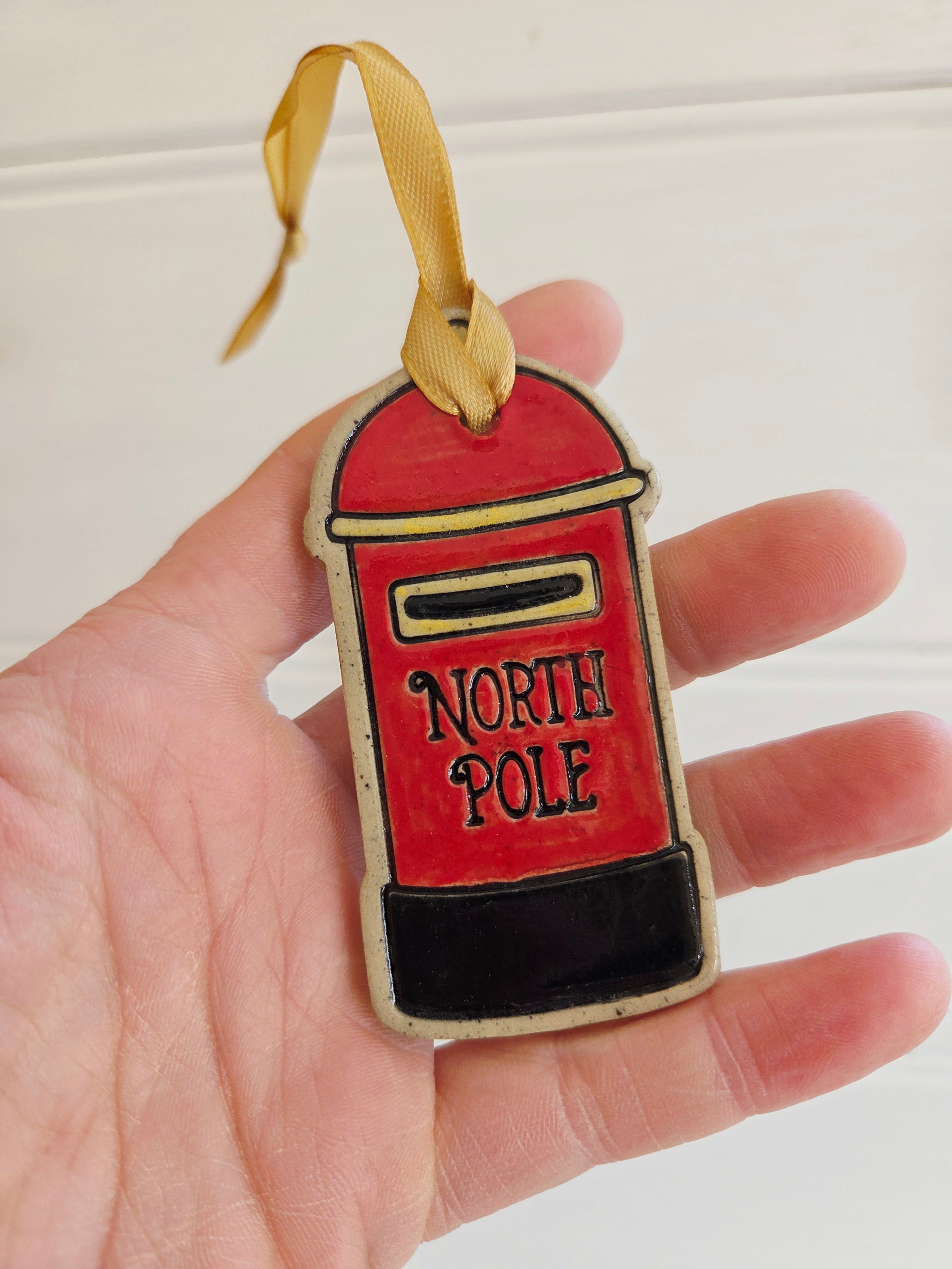 Ceramic Post Box Christmas Decoration