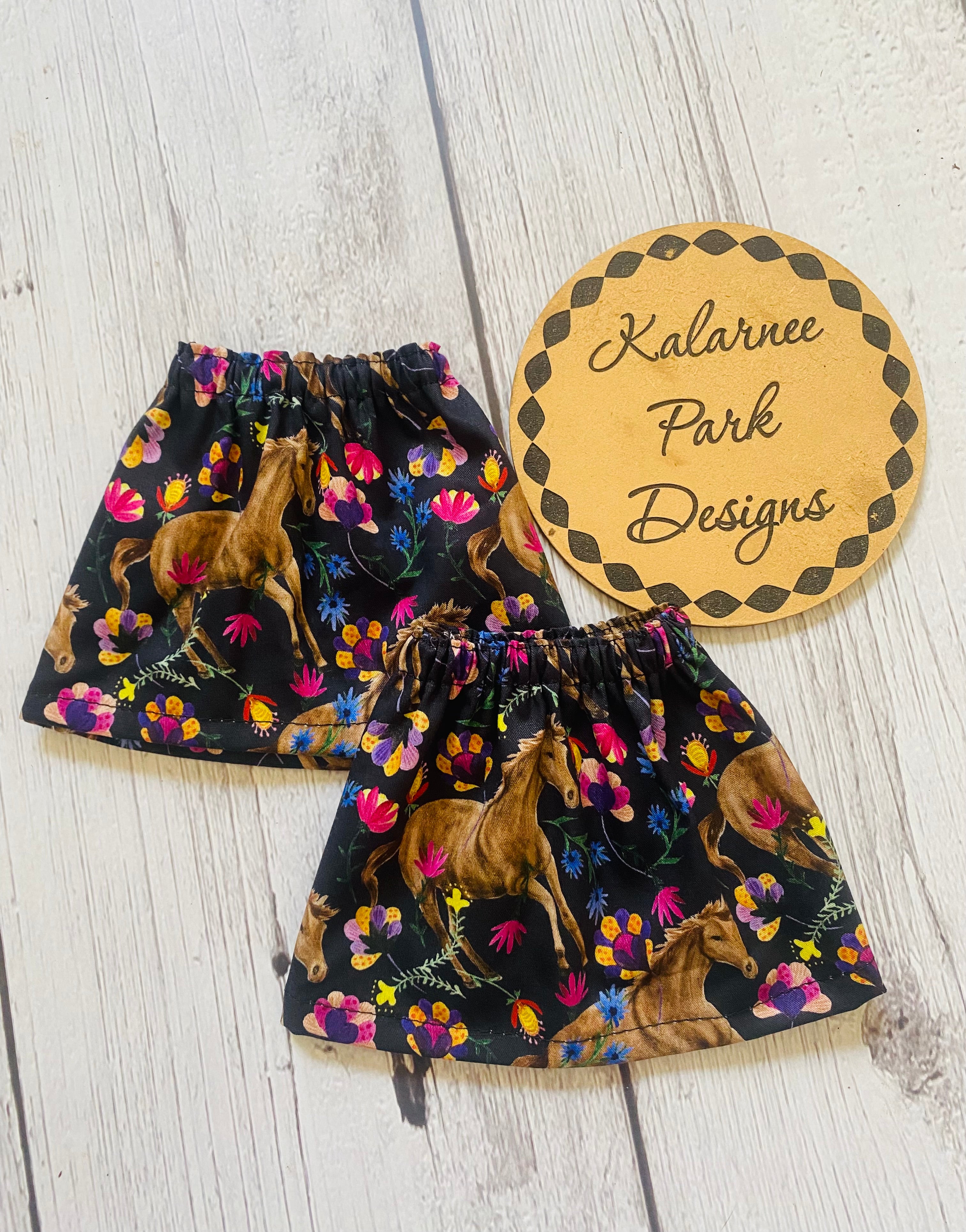 ''Floral Horses'' Adult Size and Kids Size Sock Savers