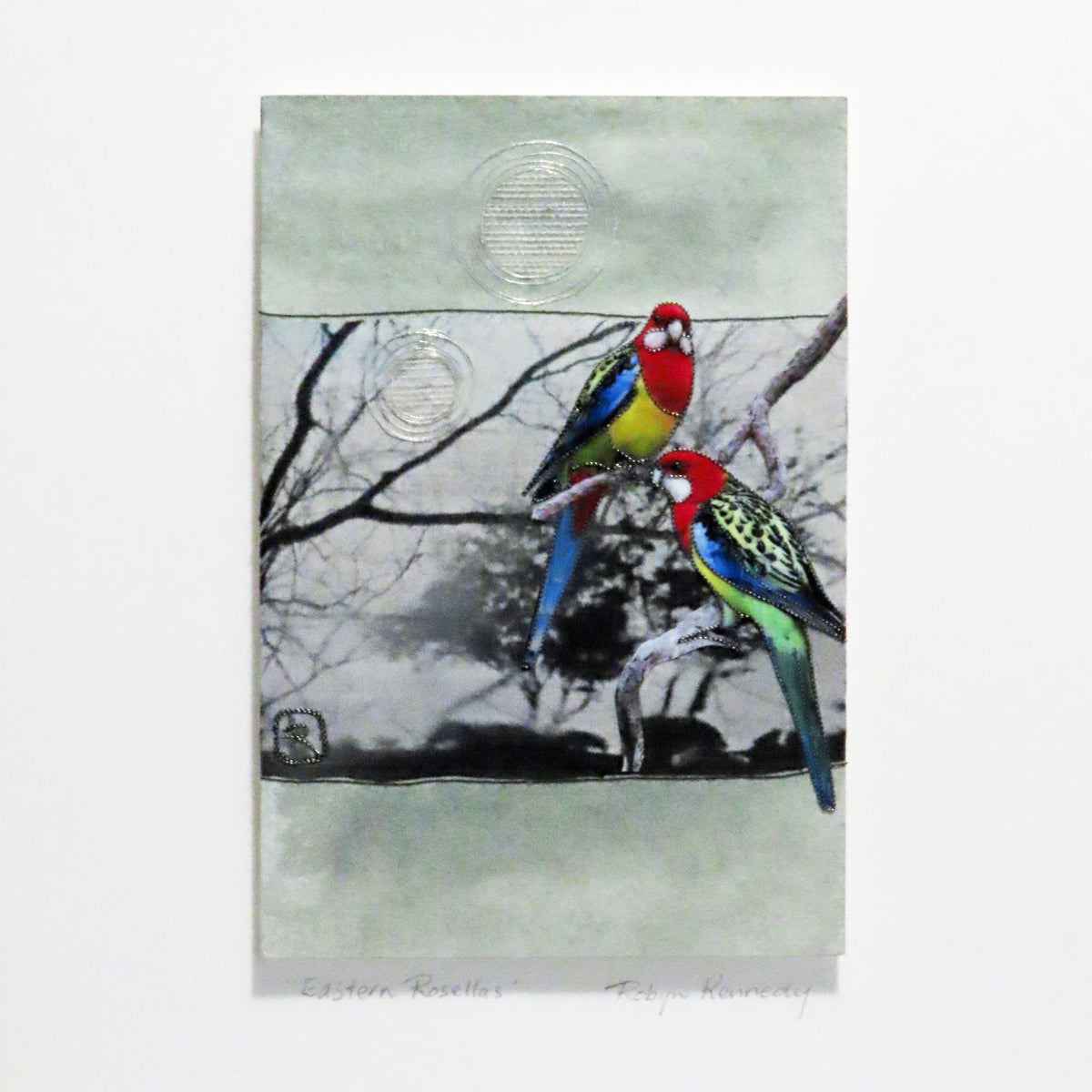 Unframed Collage Art - Eastern Rosellas