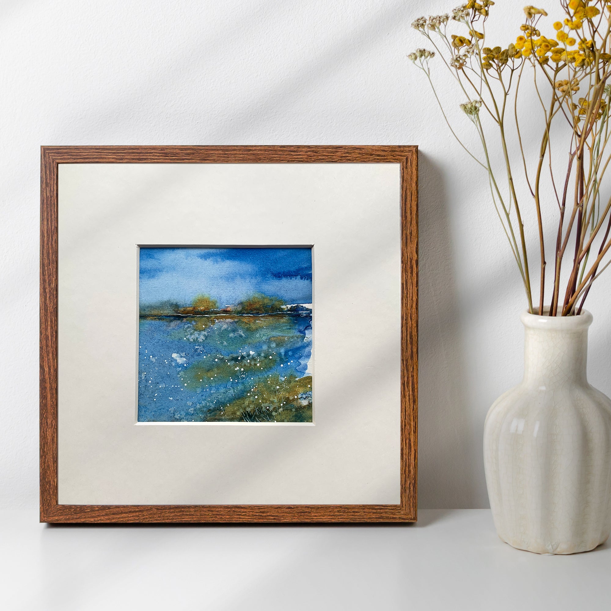 Original Hand-painted Abstract Watercolour Coastal Landscape