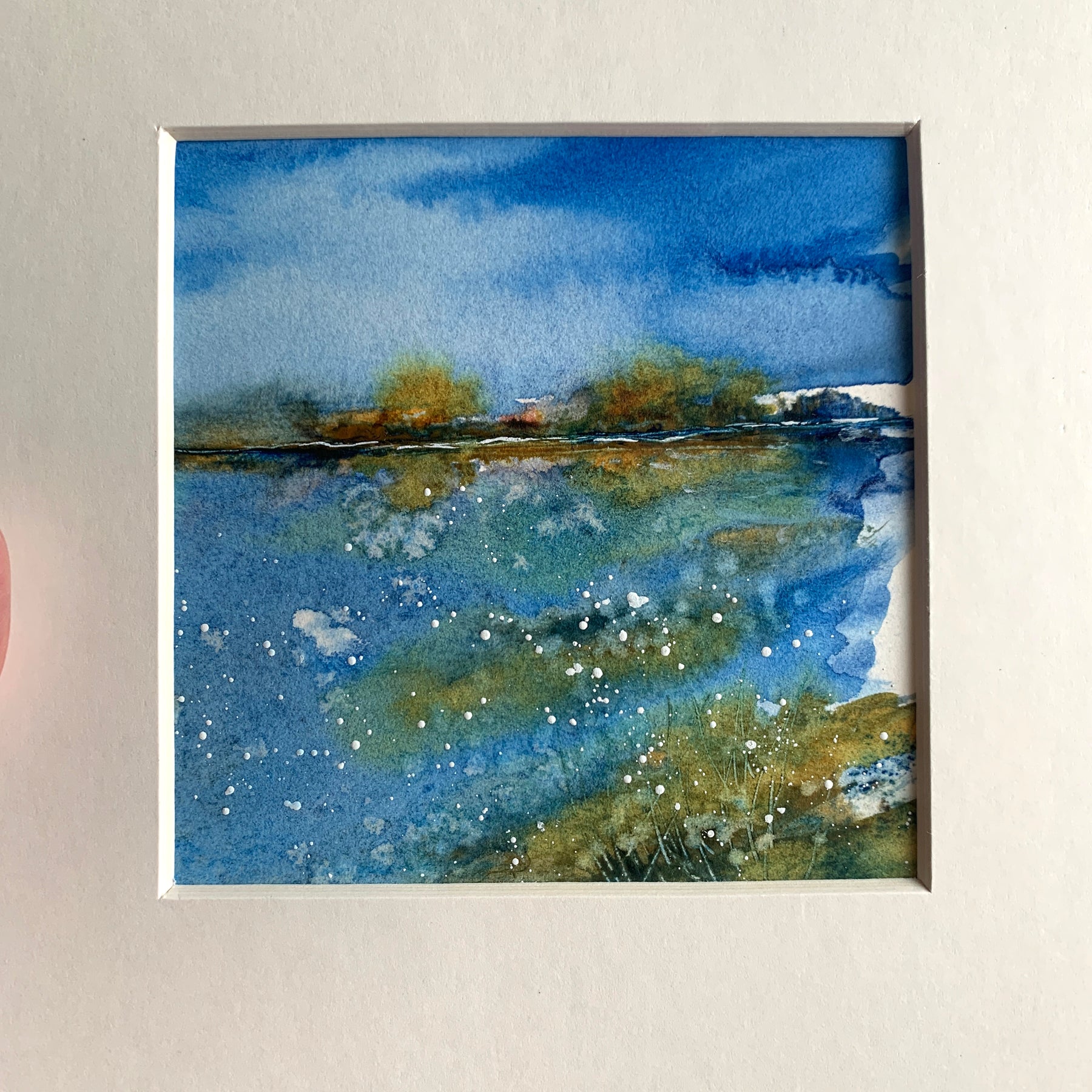 Original Hand-painted Abstract Watercolour Coastal Landscape