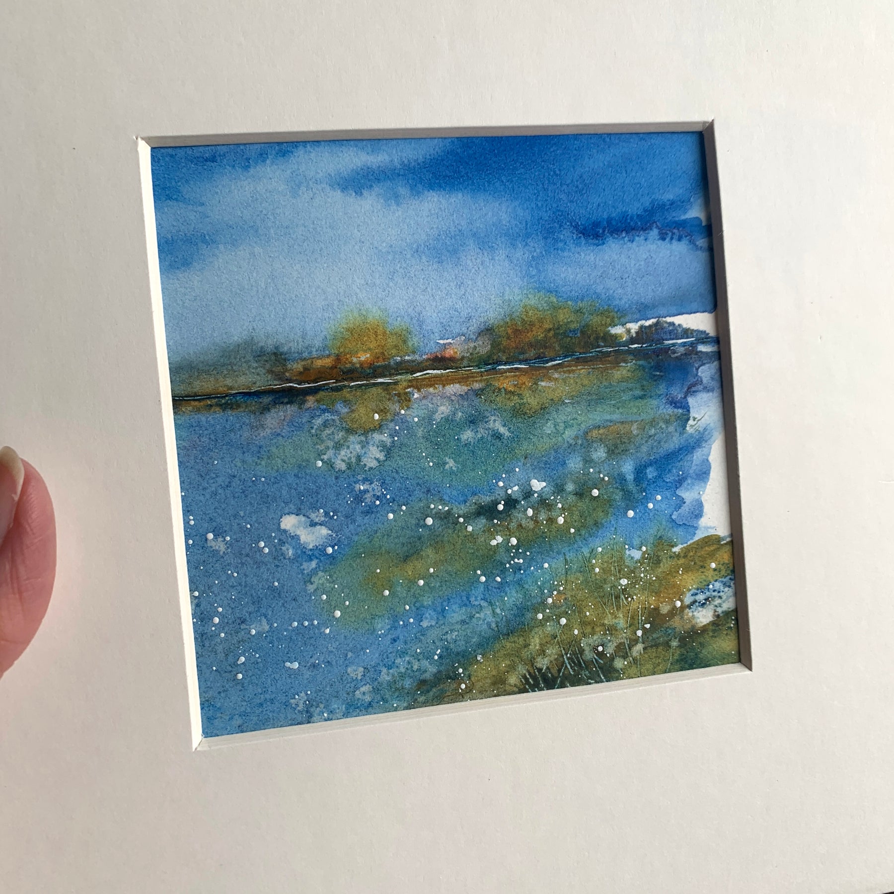 Original Hand-painted Abstract Watercolour Coastal Landscape