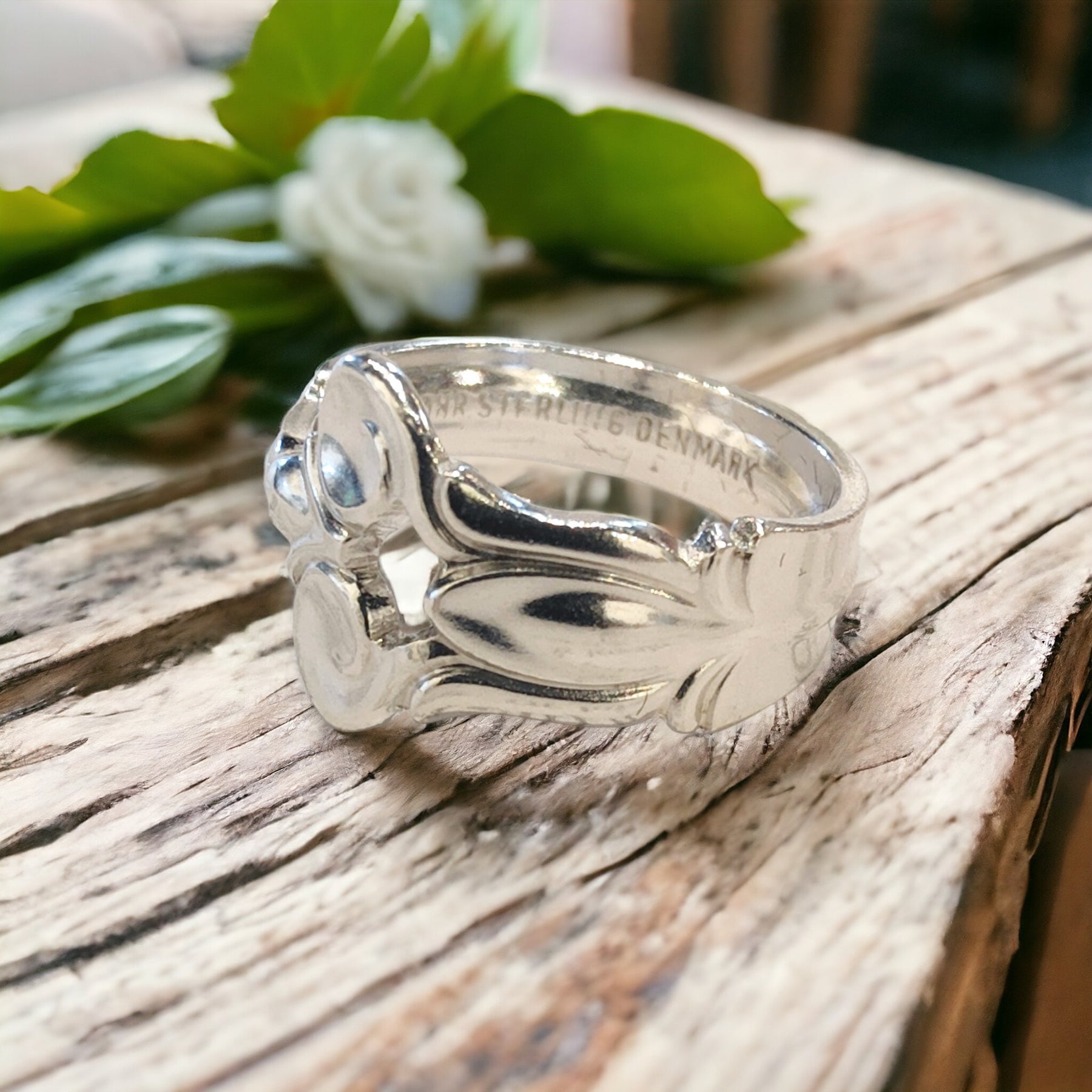 COHR Monica Pattern Sterling Silver Spoon Ring