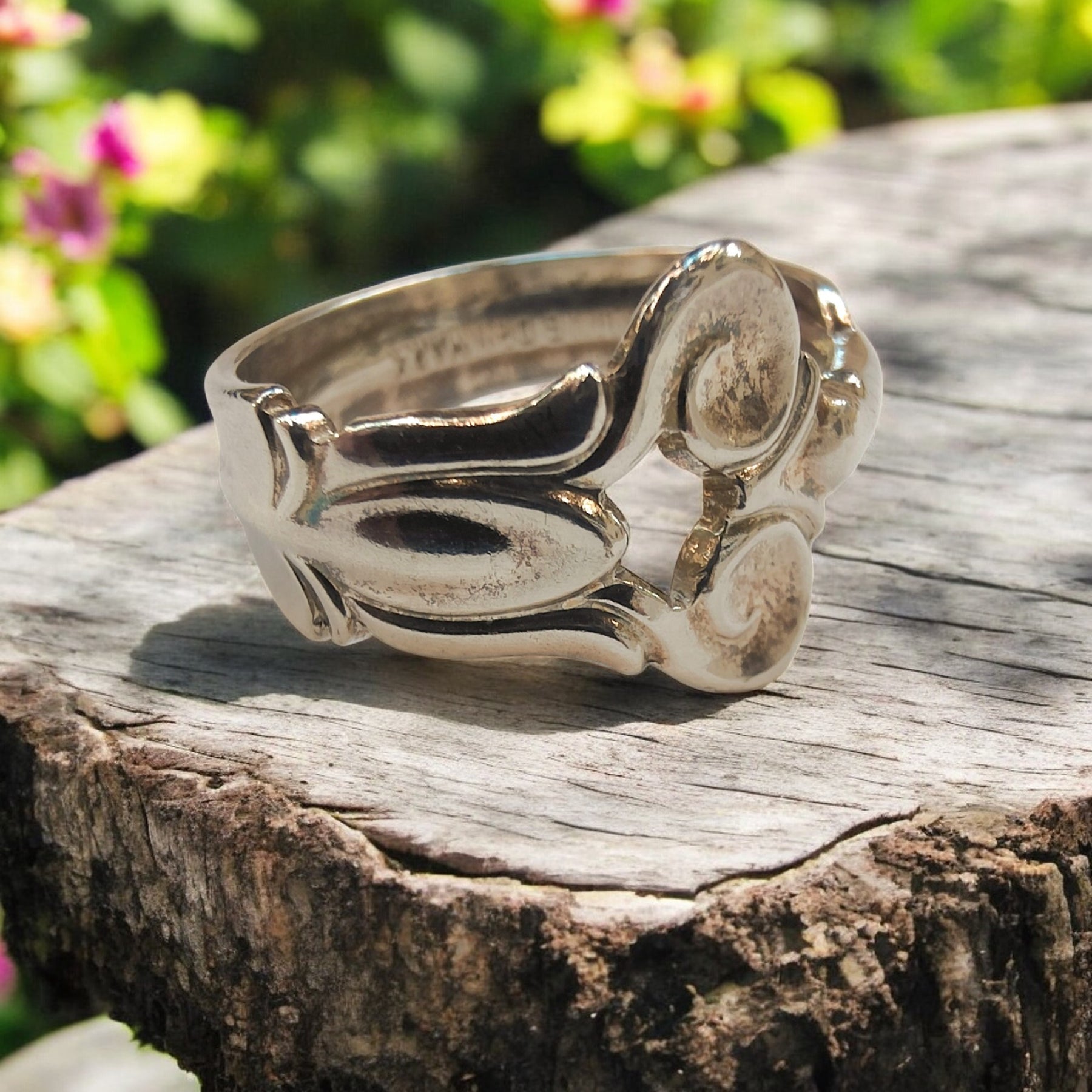 COHR Monica Pattern Sterling Silver Spoon Ring