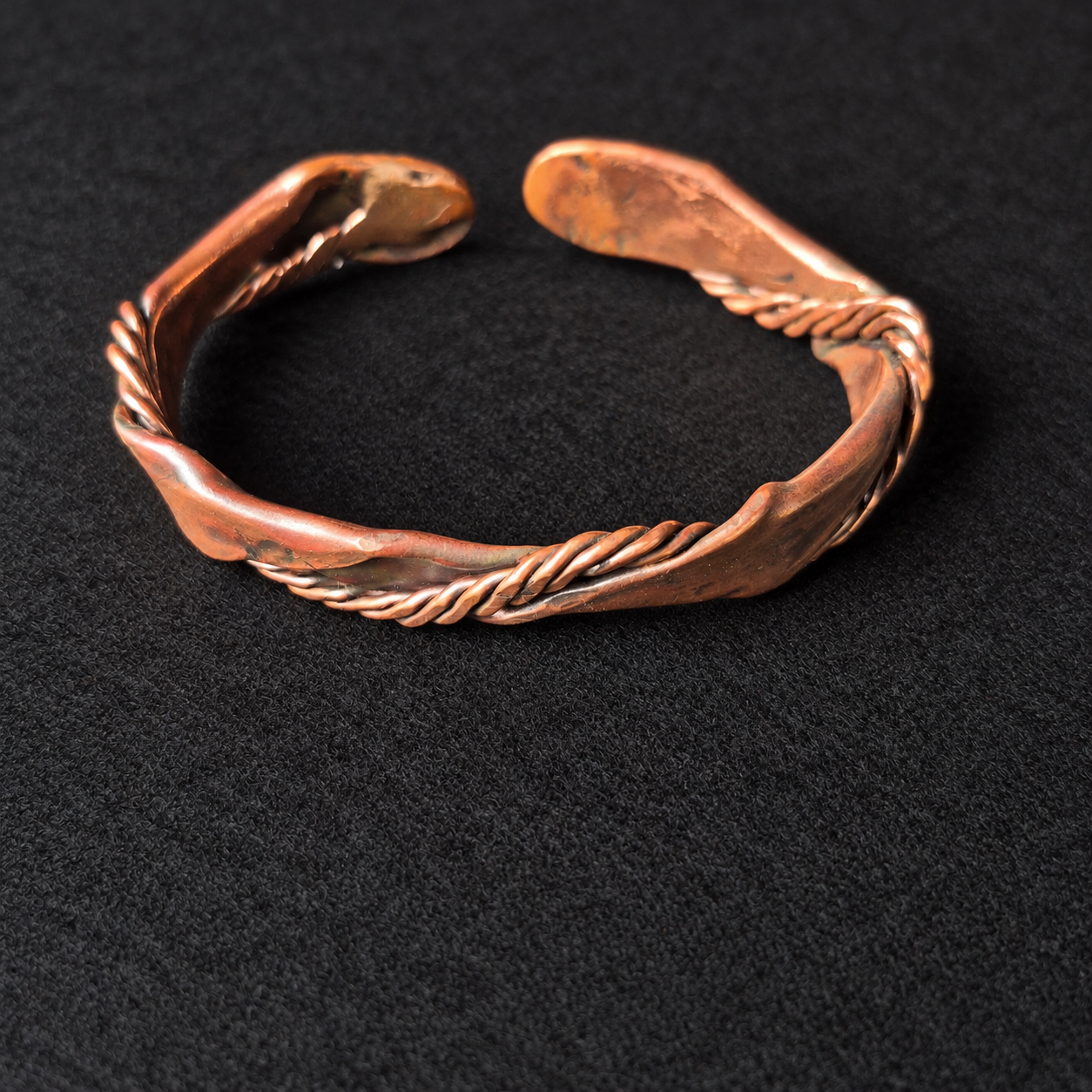 Handmade Twisted Ribbon Copper Cuff Bracelet B026