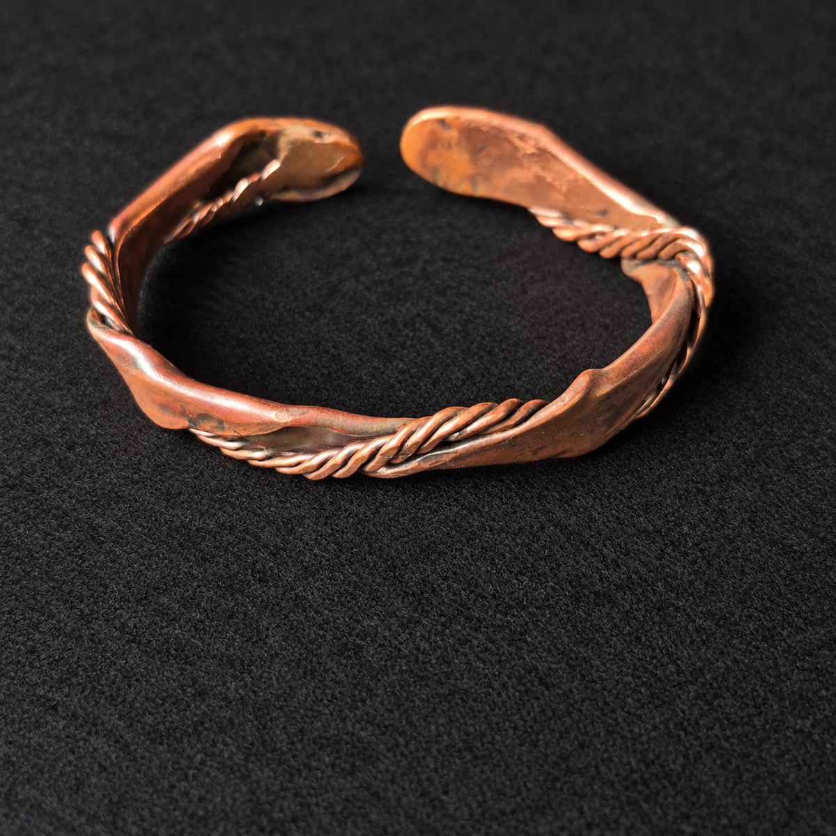 Handmade Twisted Ribbon Copper Cuff Bracelet B026