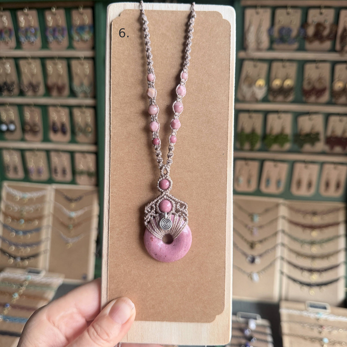 Macrame Pi-stone/Donut Necklace Pendant