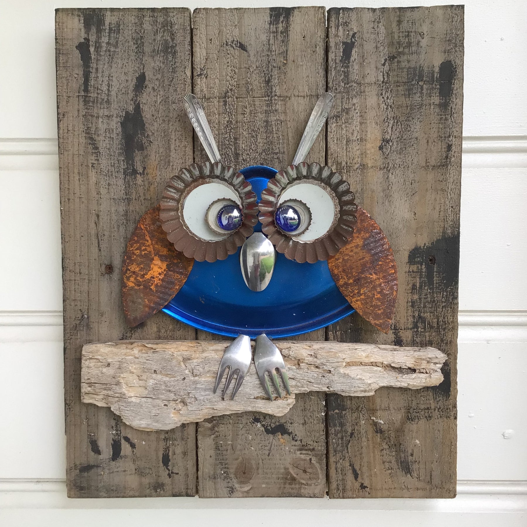 Freddy Upcycled Owl 3D Wall Art