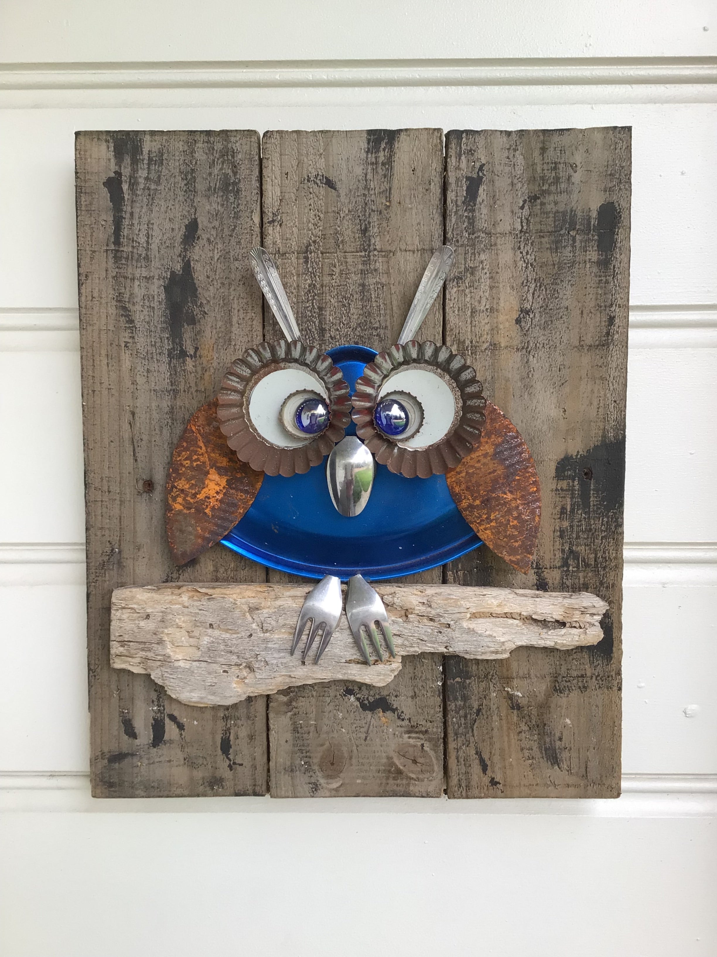Freddy Upcycled Owl 3D Wall Art
