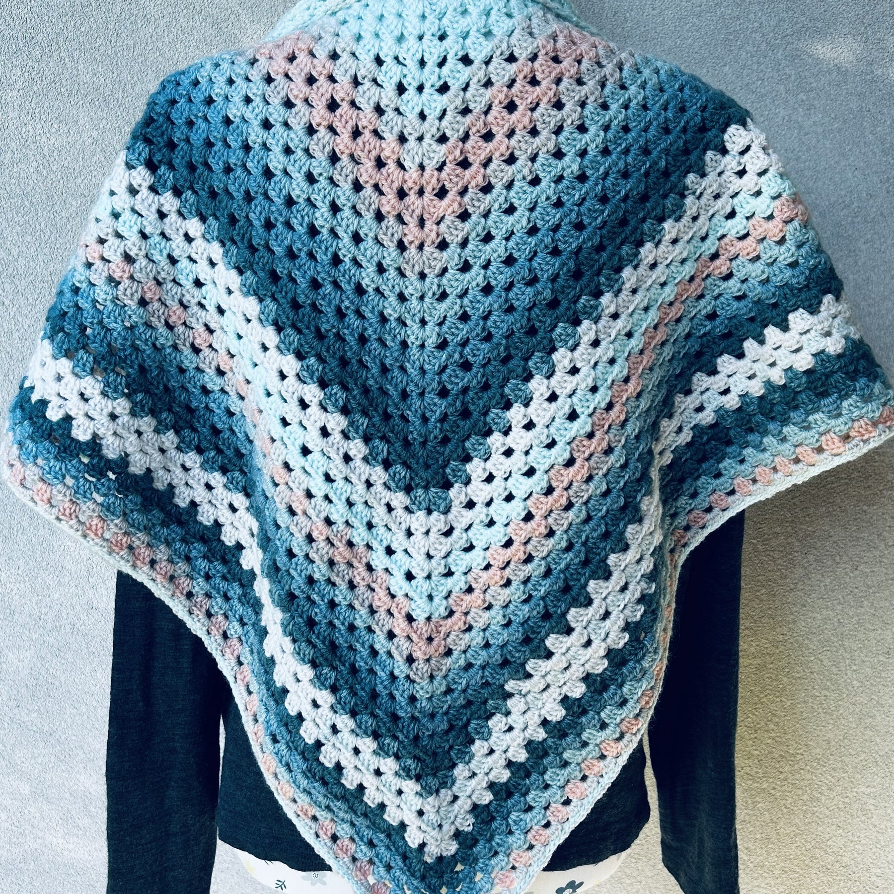 Triangle Shawl - Crochet Multicoloured