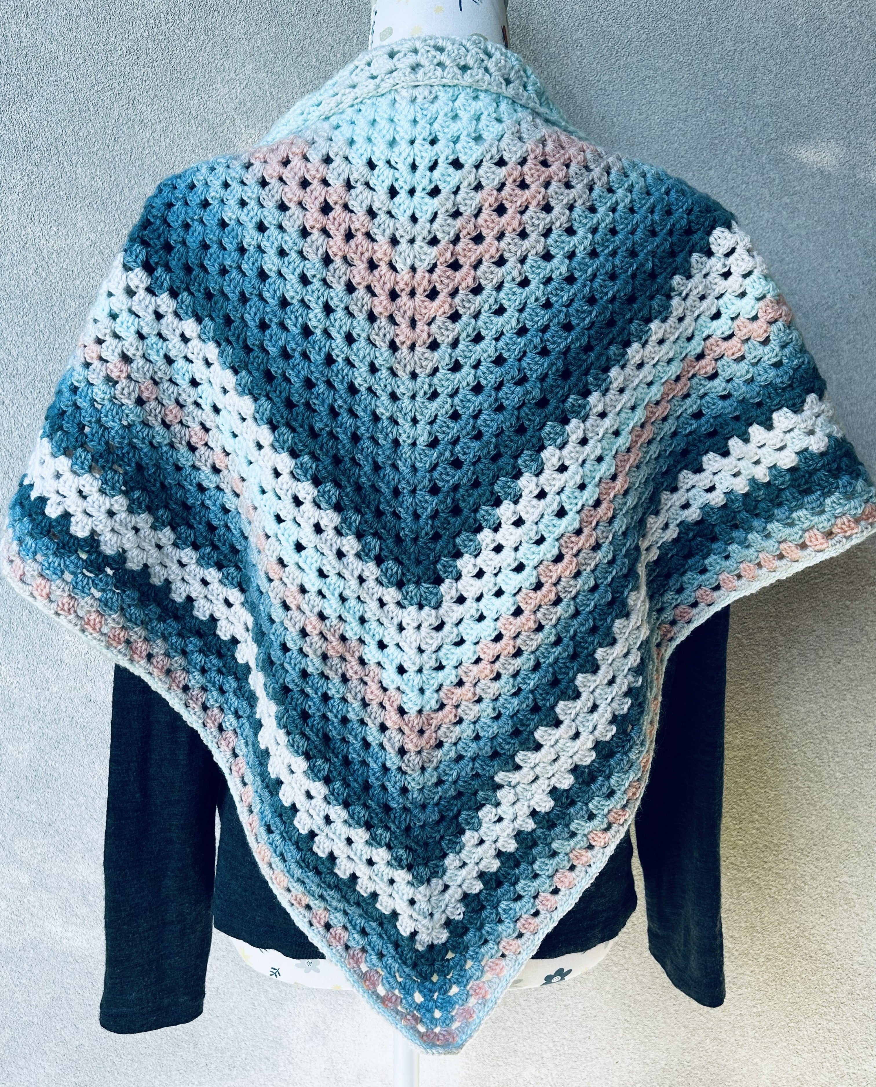Triangle Shawl - Crochet Multicoloured