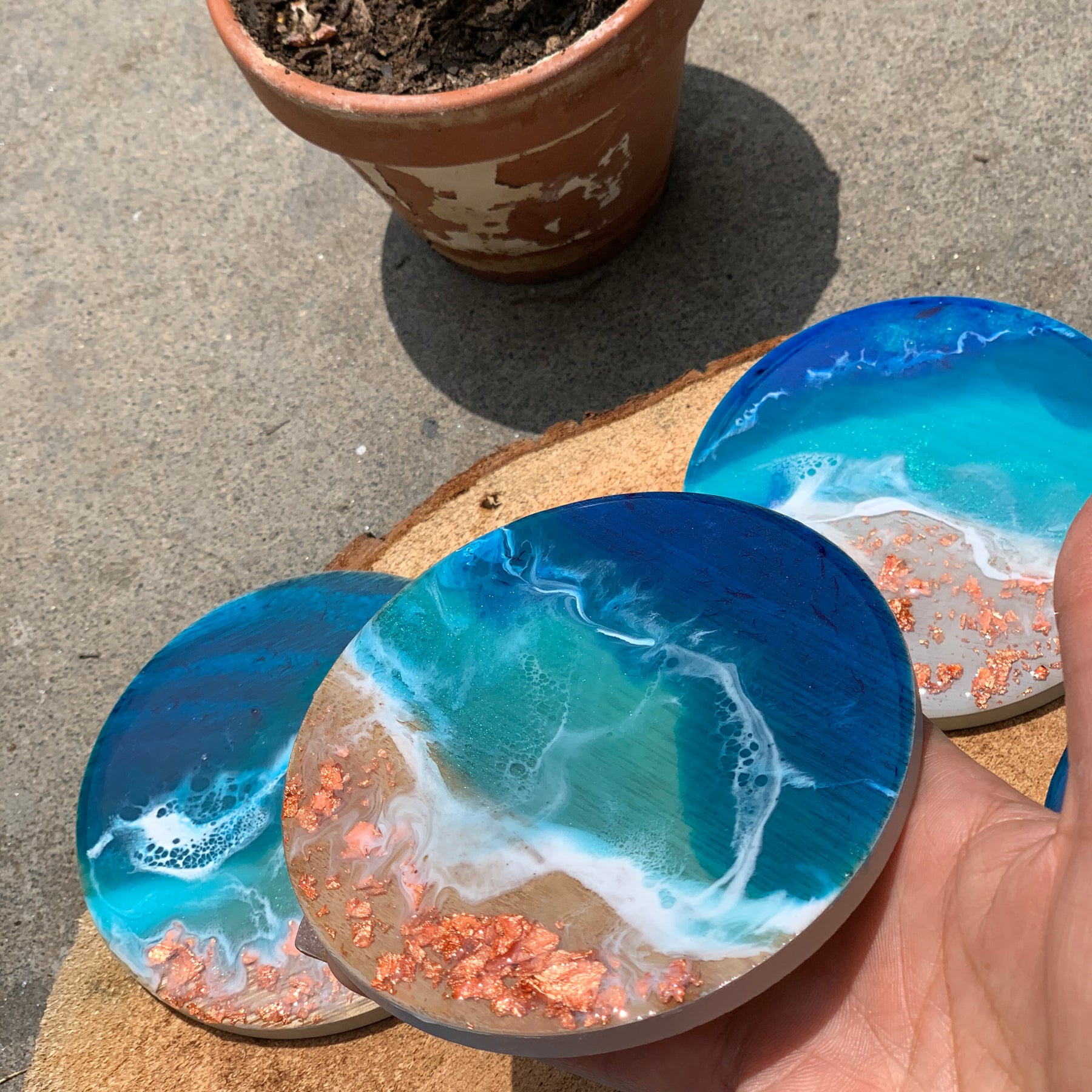 Coasters | coastal love | beach beauty | resin coasters | oceans | gift for her | gift ideas
