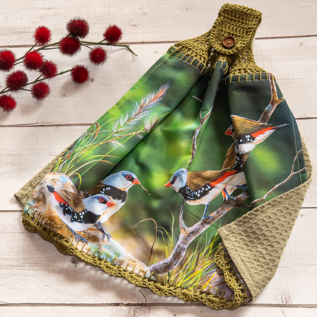 Australian Native Birds - Hanging Tea - Hand Towels - Double Sided