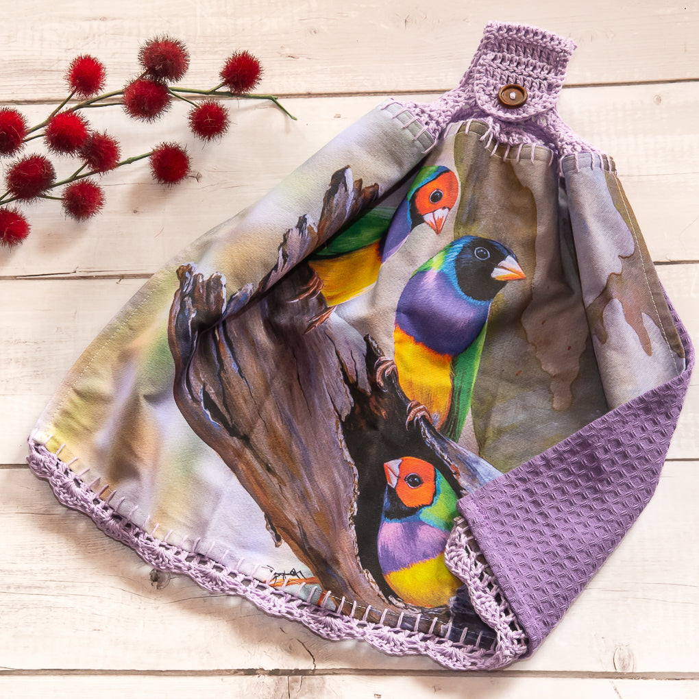 Australian Native Birds - Hanging Tea - Hand Towels - Double Sided