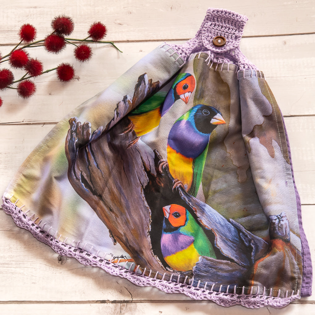 Australian Native Birds - Hanging Tea - Hand Towels - Double Sided