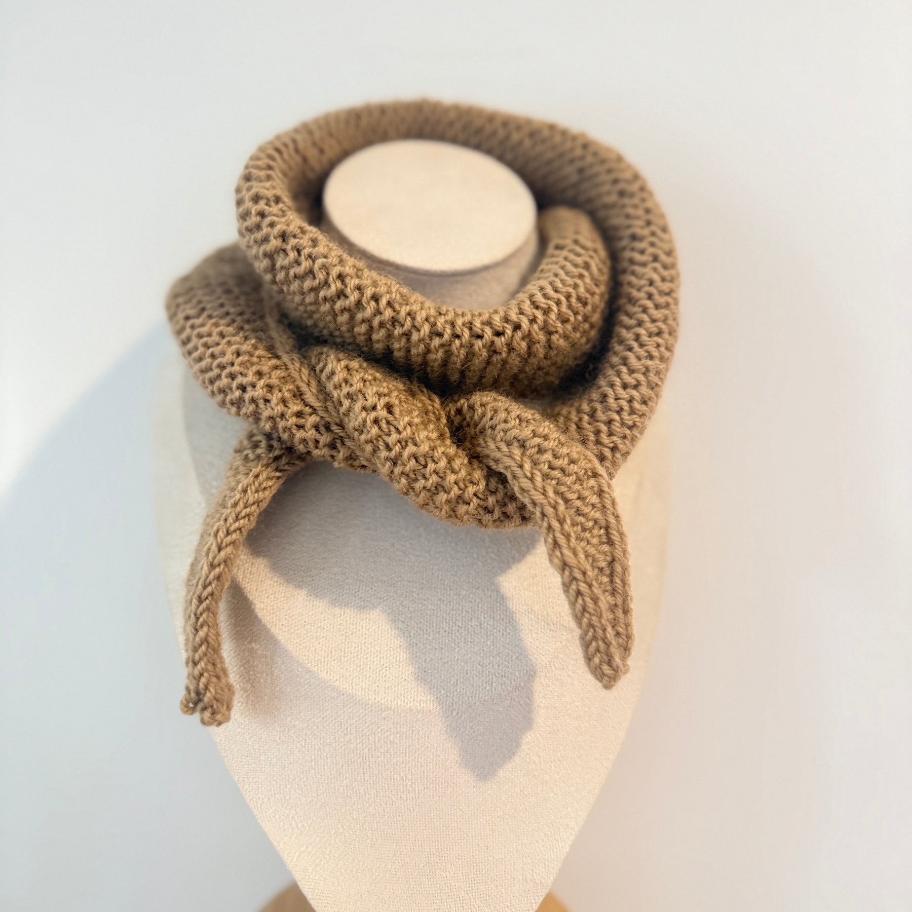 Knitted sophie scarf in camel