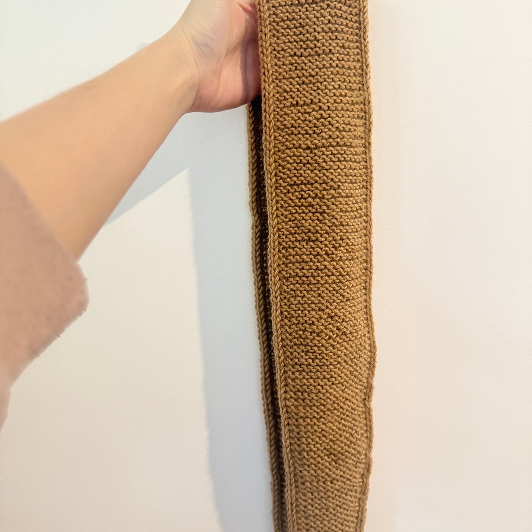 Knitted sophie scarf in camel