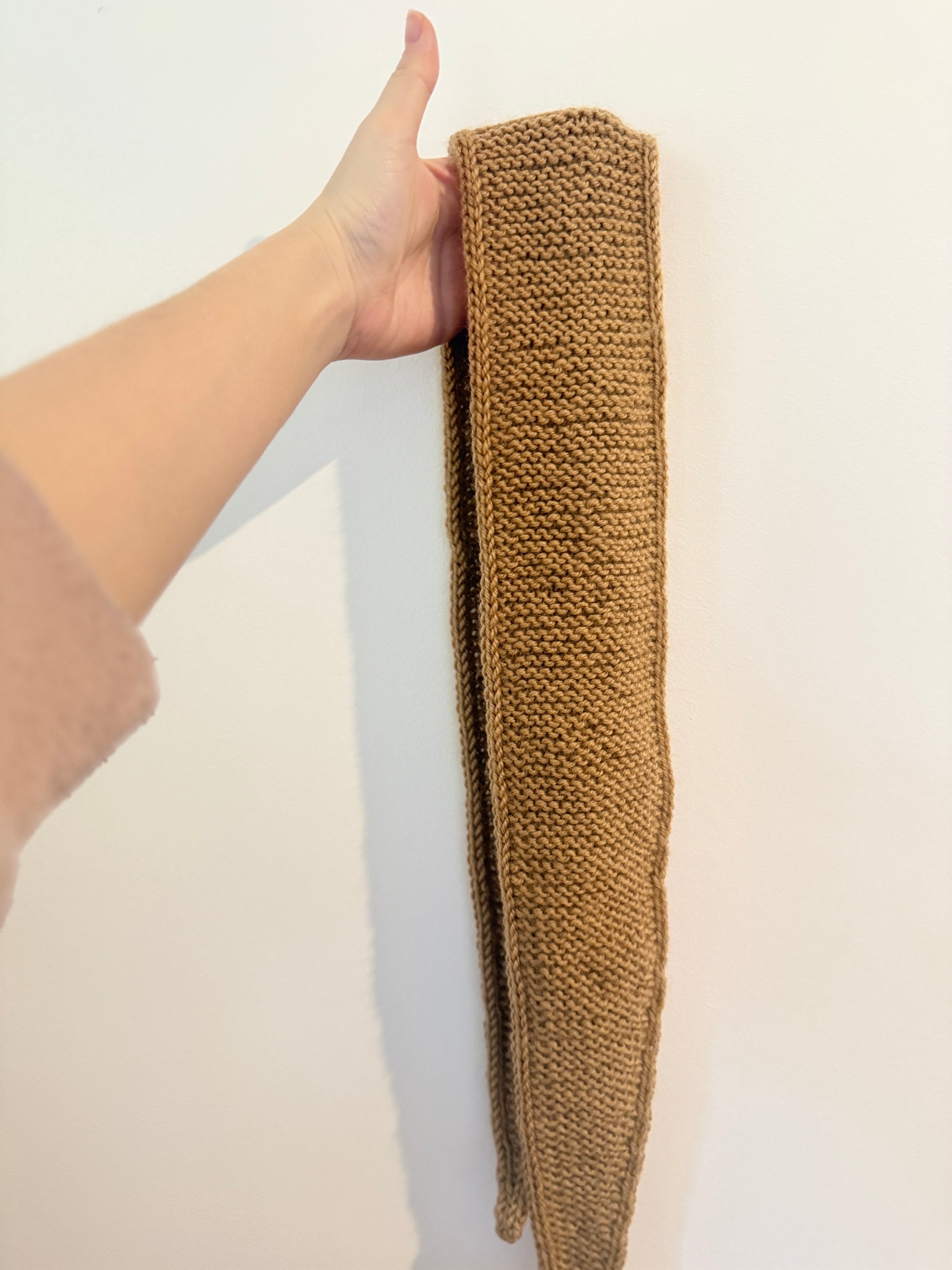 Knitted sophie scarf in camel