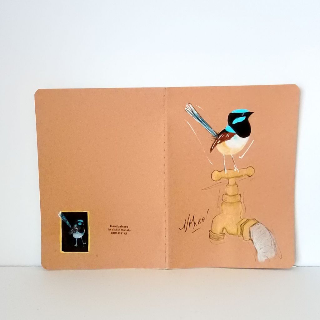 Handpainted Blue Wren Series Notebooks
