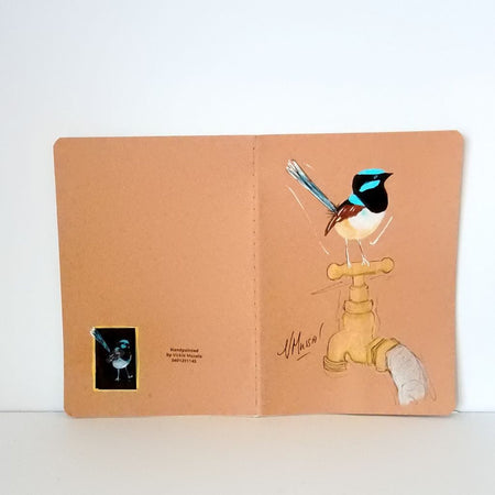 Handpainted Blue Wren Series Notebooks