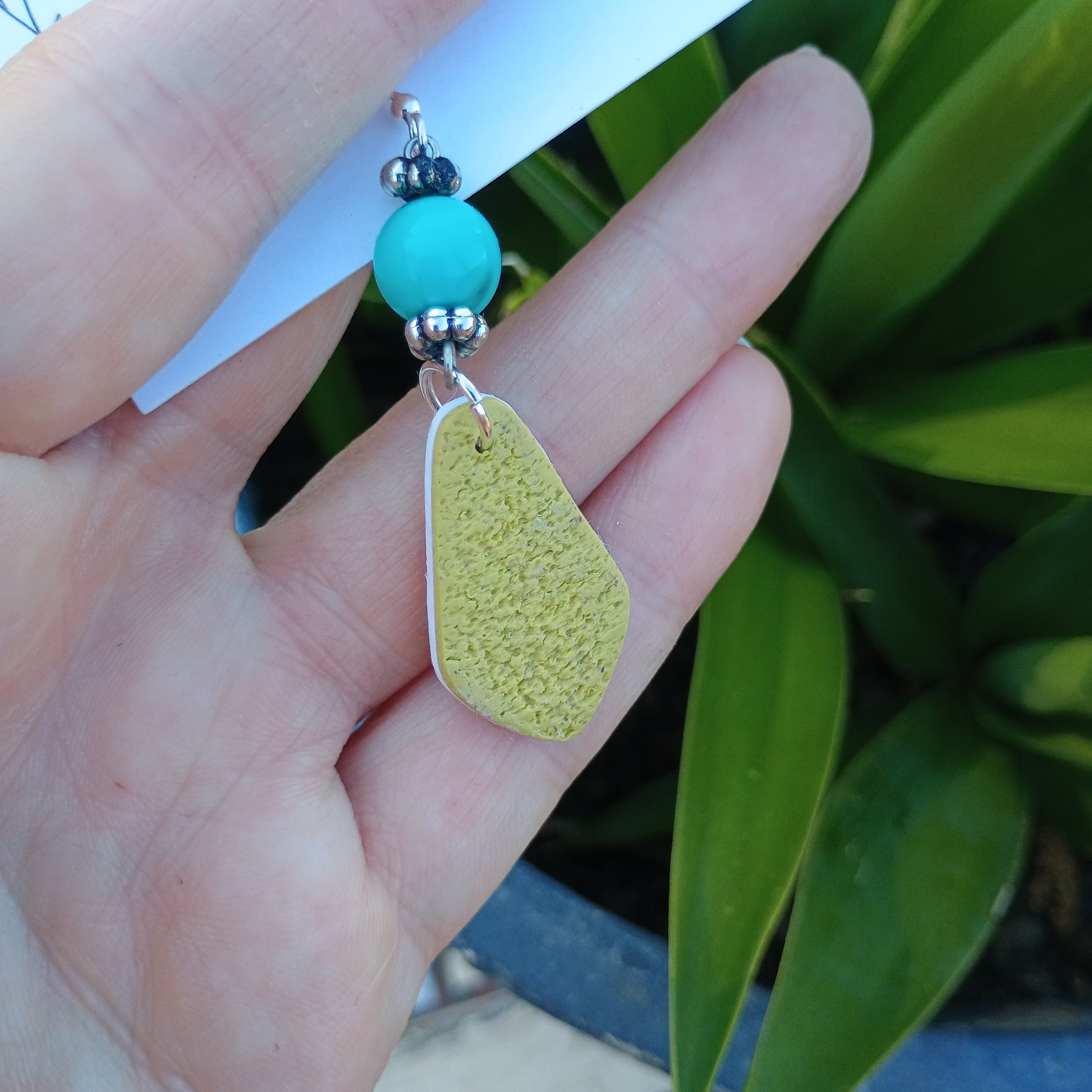 Marble floral dangle beaded earrings diamond drop