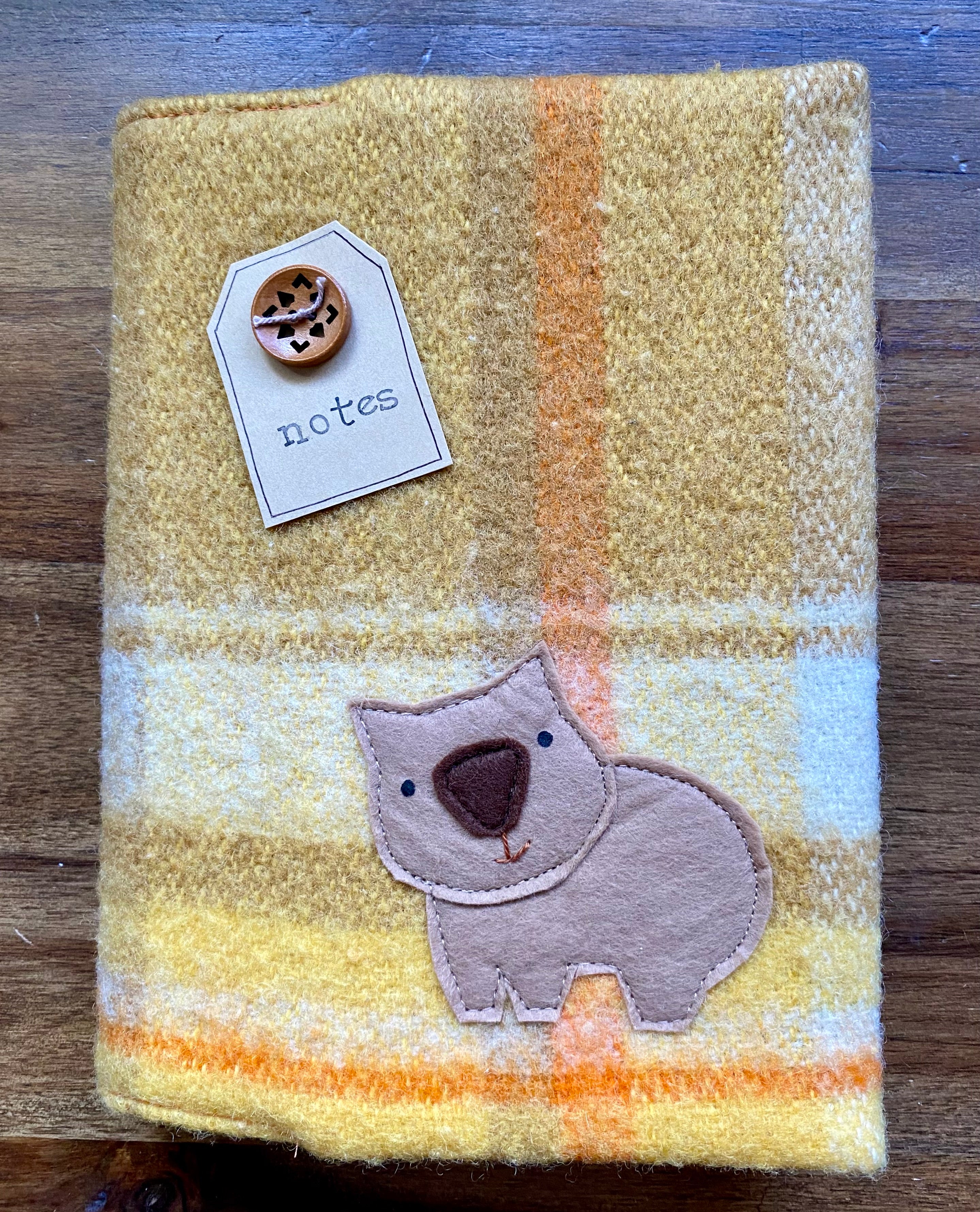 A5 Upcycled Notebook Wombat - Orange