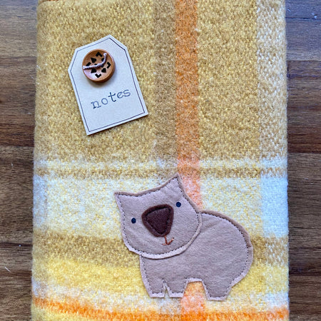 A5 Upcycled Notebook Wombat - Orange
