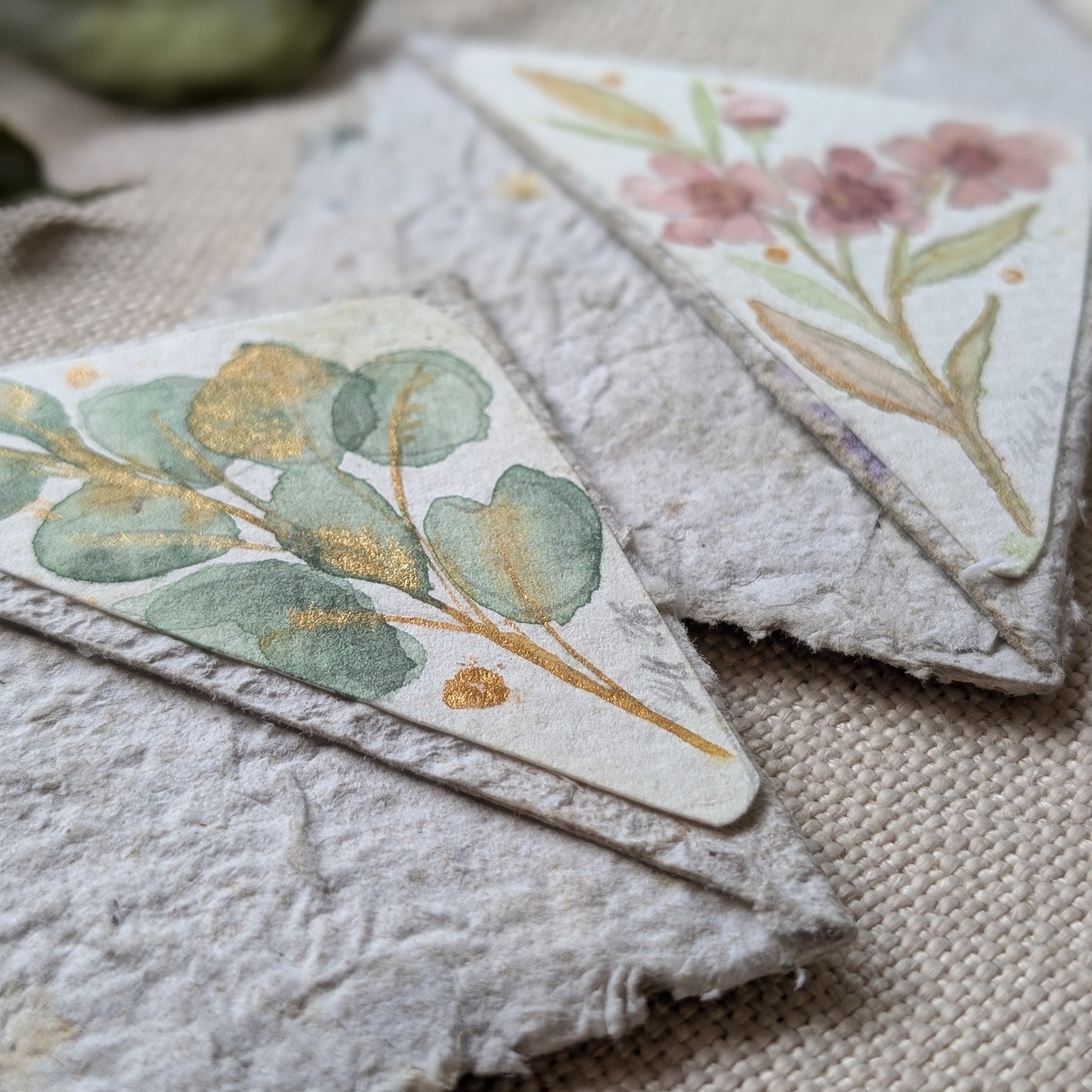 Australian Botanical Corner Bookmark Gift Set – Handmade Watercolour Bookmarks