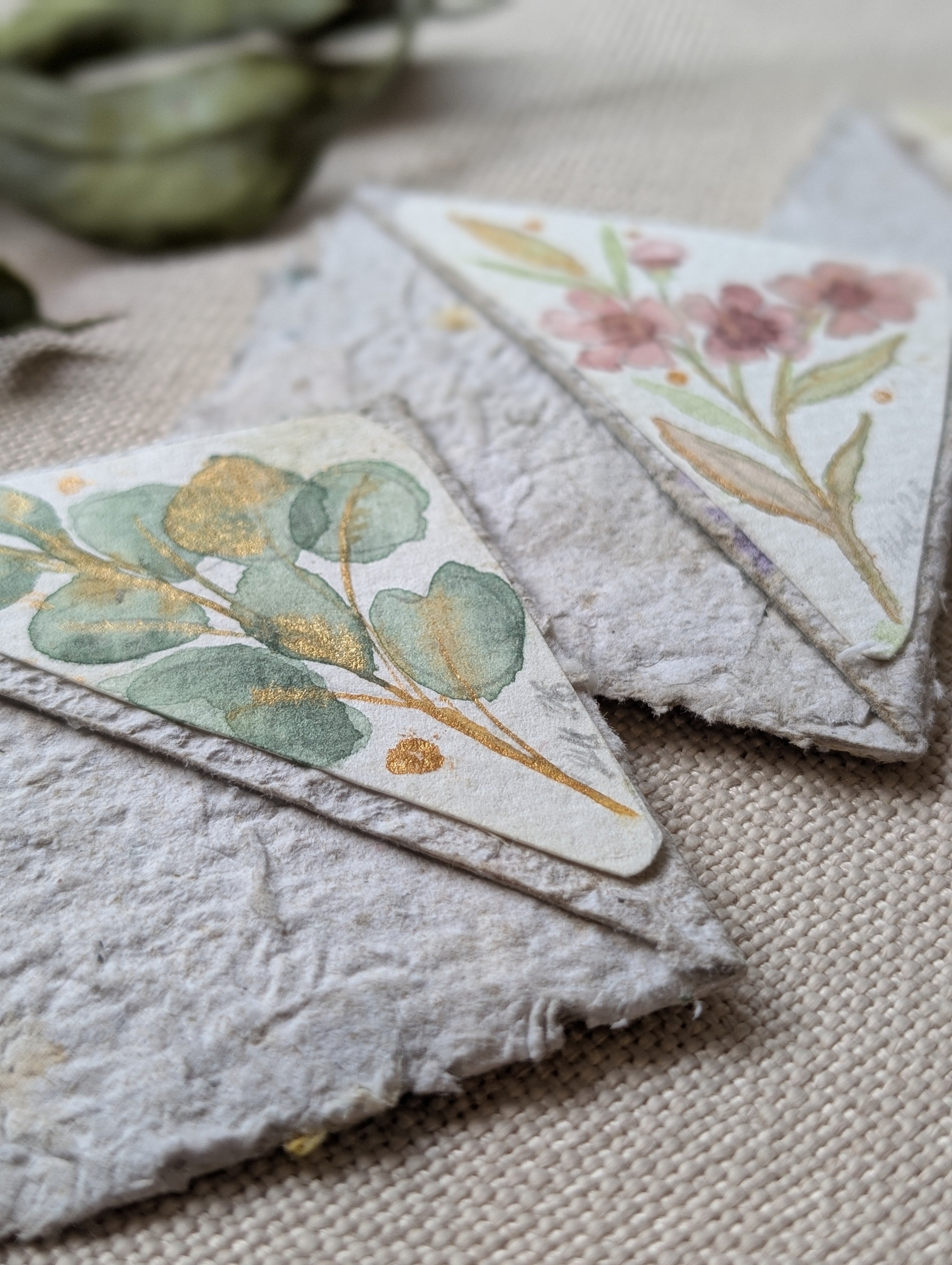 Australian Botanical Corner Bookmark Gift Set – Handmade Watercolour Bookmarks