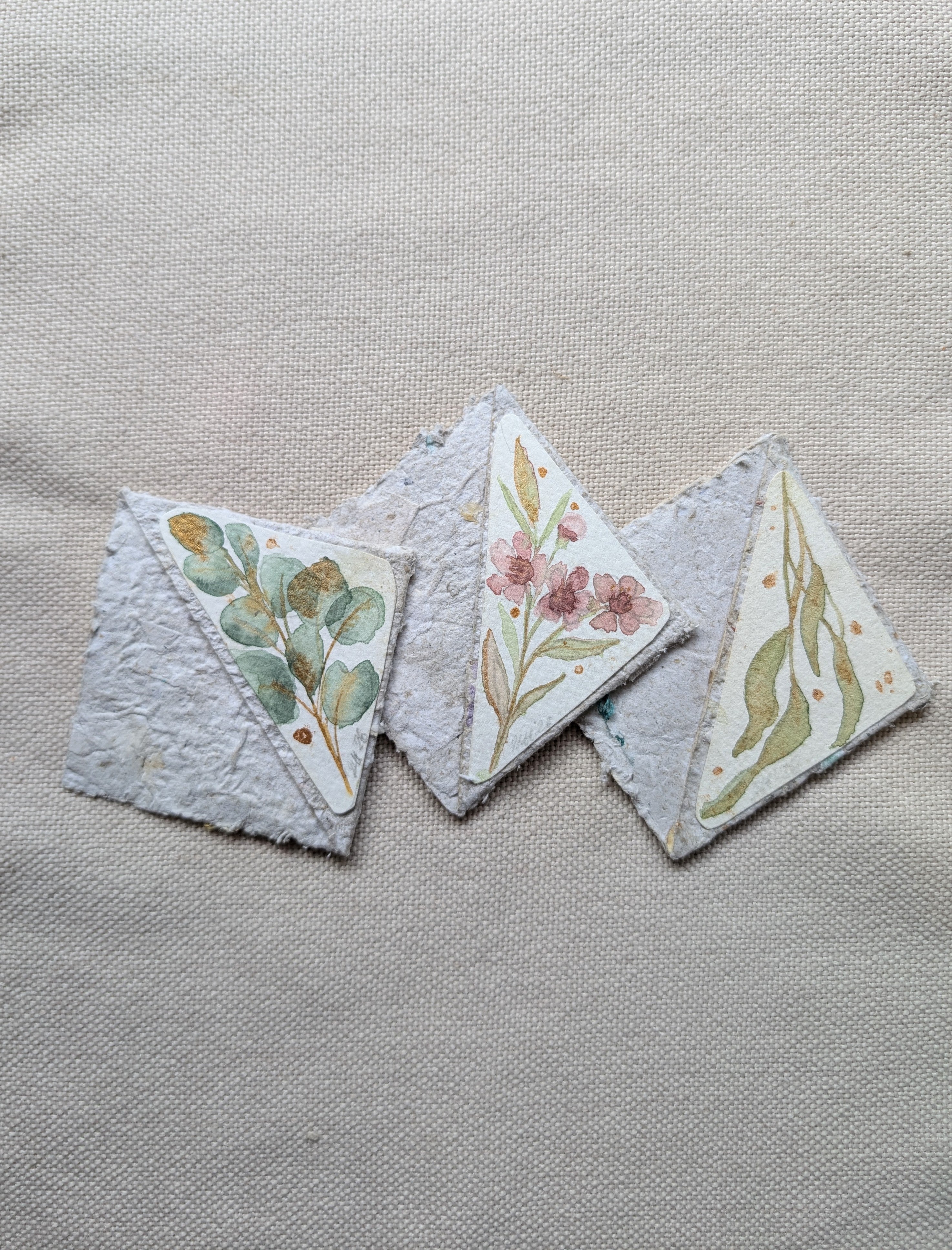 Australian Botanical Corner Bookmark Gift Set – Handmade Watercolour Bookmarks