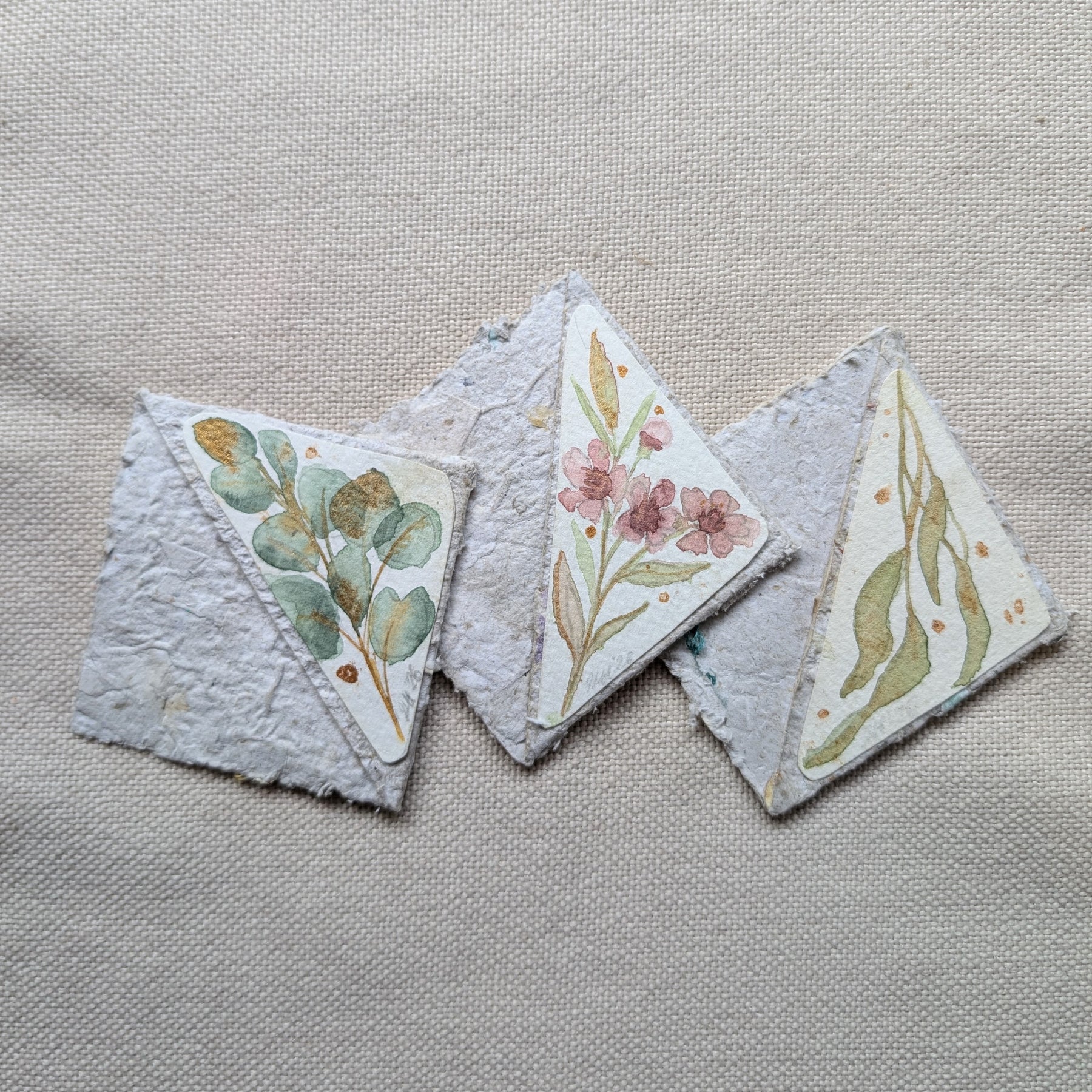 Australian Botanical Corner Bookmark Gift Set – Handmade Watercolour Bookmarks
