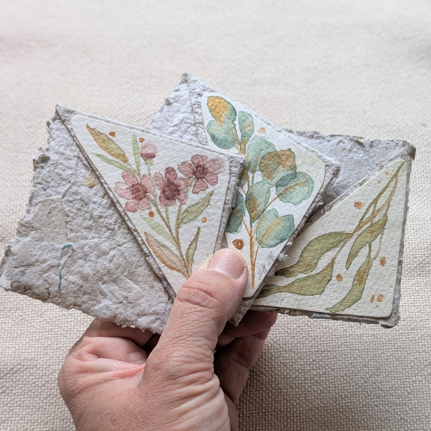 Australian Botanical Corner Bookmark Gift Set – Handmade Watercolour Bookmarks