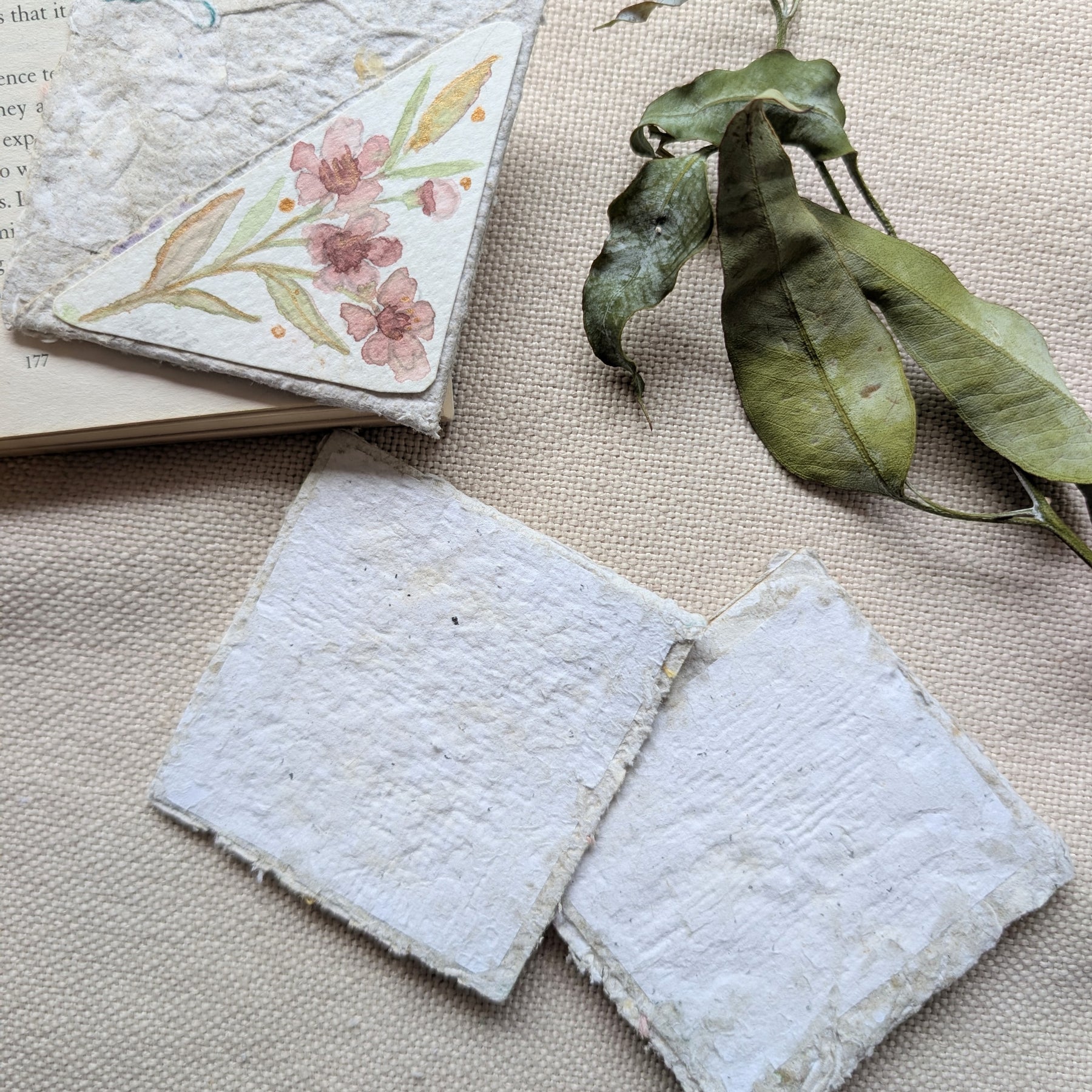 Australian Botanical Corner Bookmark Gift Set – Handmade Watercolour Bookmarks