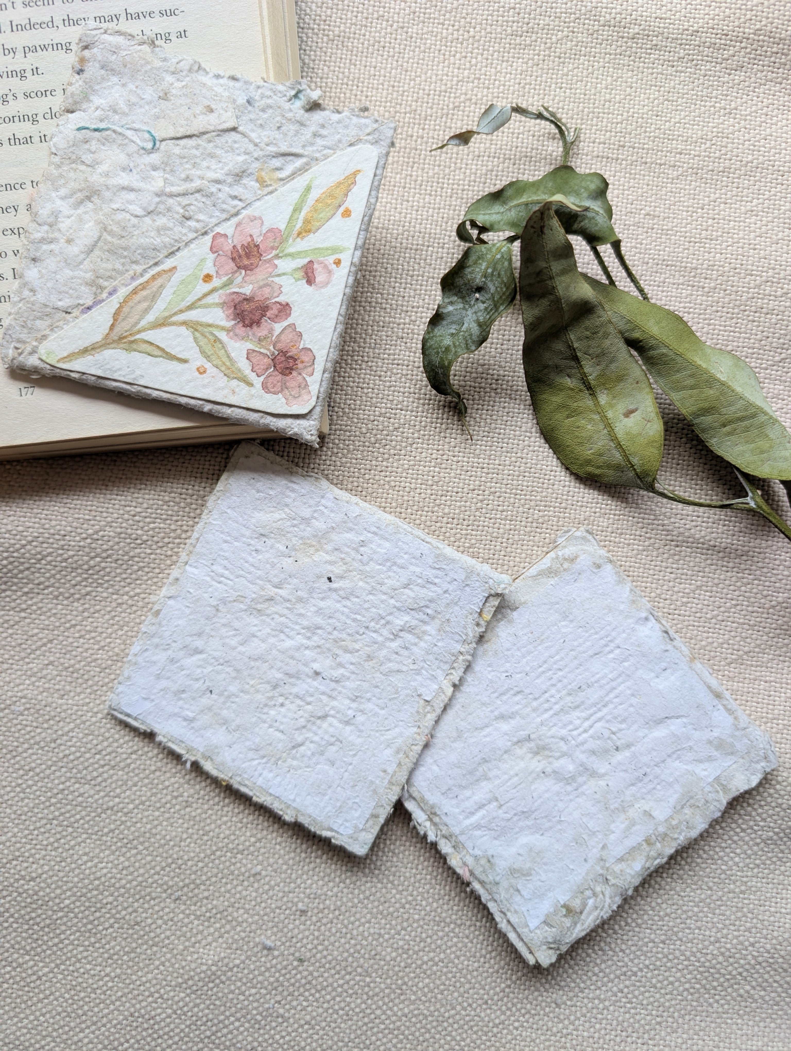 Australian Botanical Corner Bookmark Gift Set – Handmade Watercolour Bookmarks