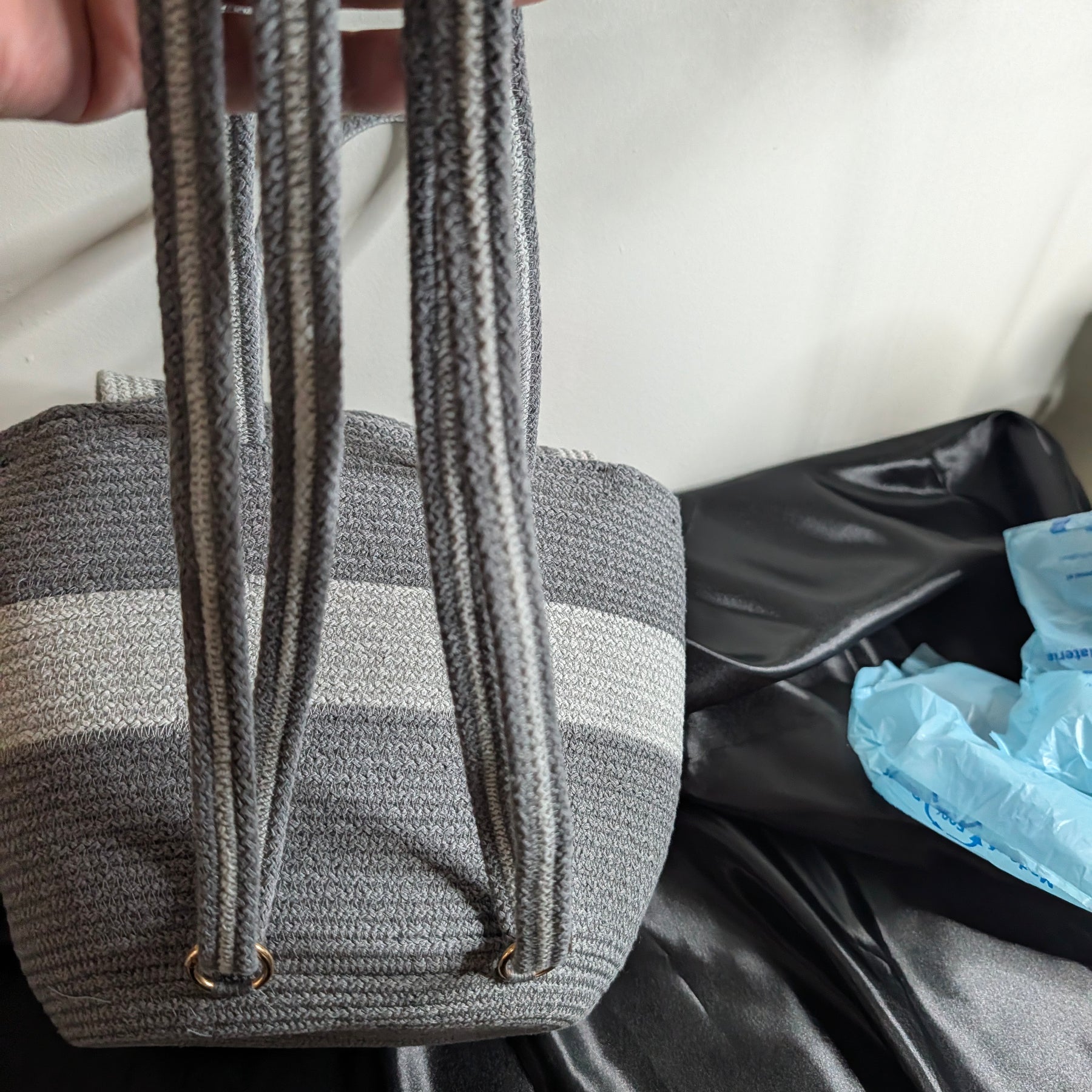 Velvet Medium Handmade Cotton Cord Shoulder Bag