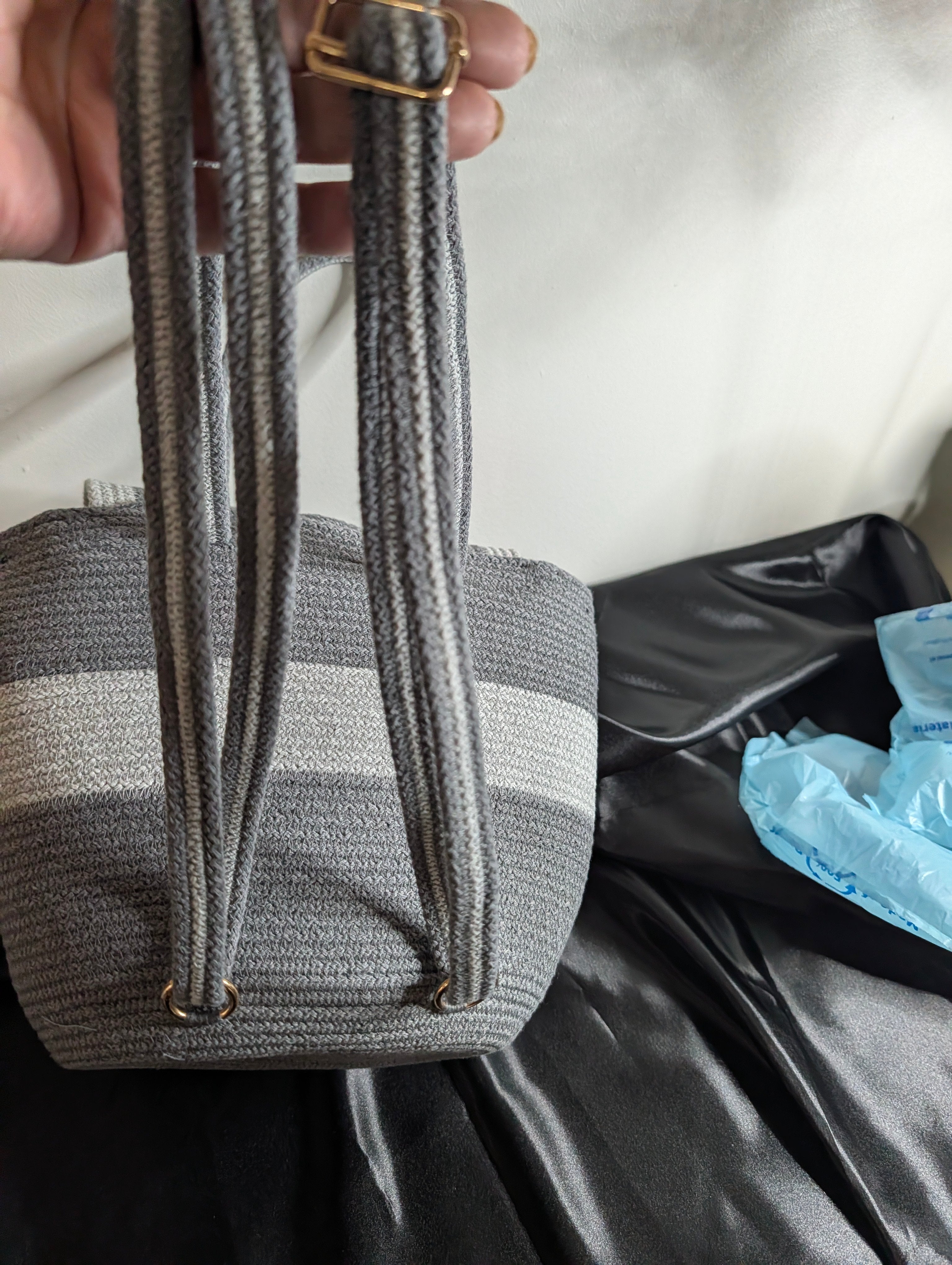 Velvet Medium Handmade Cotton Cord Shoulder Bag