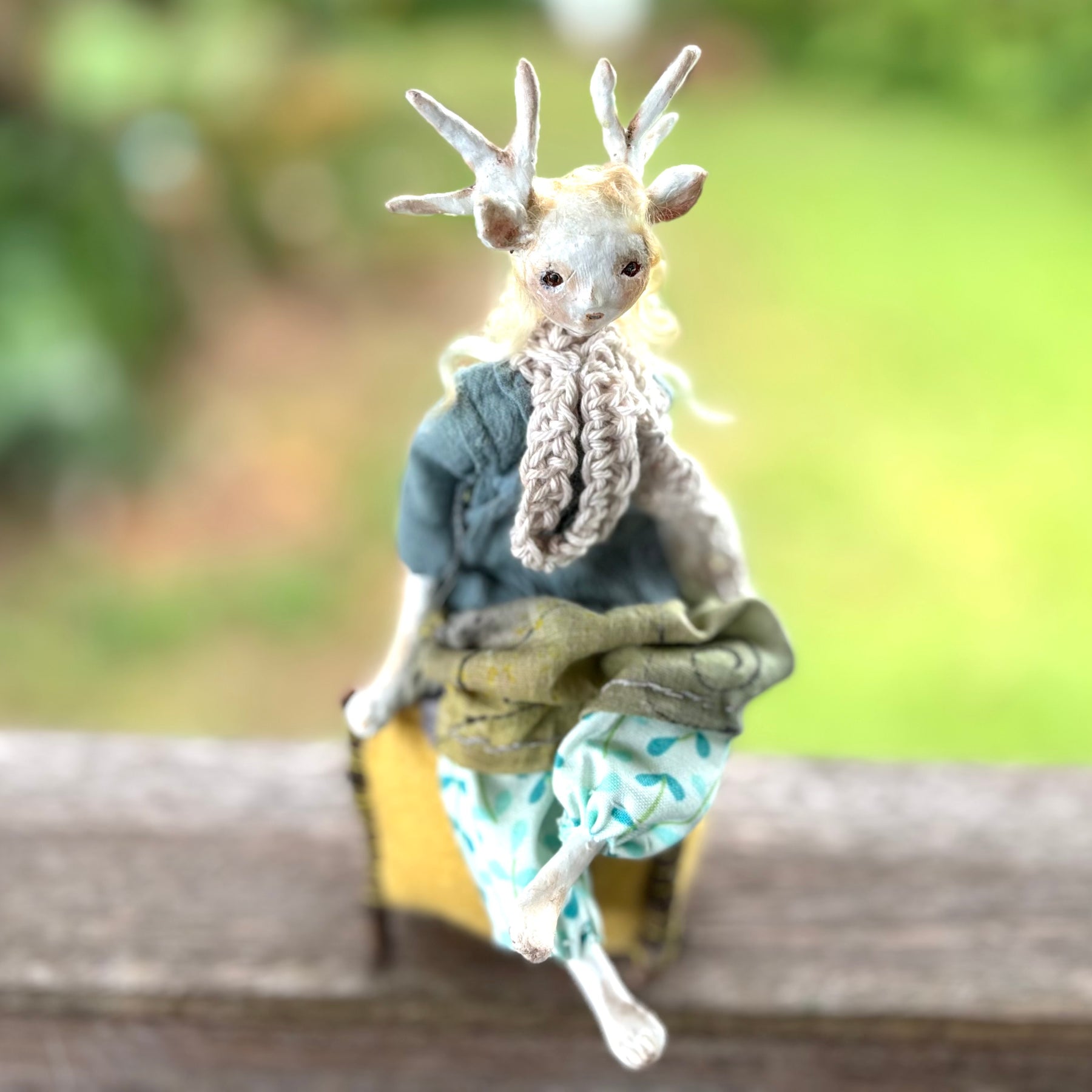 Art doll deer girl woodland creature collectable