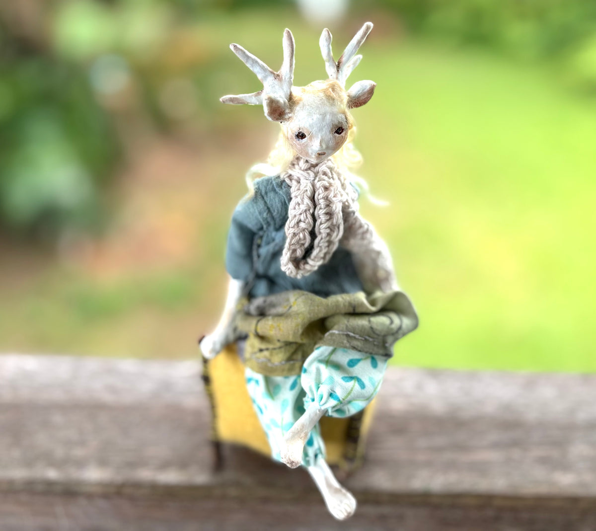 Art doll deer girl woodland creature collectable