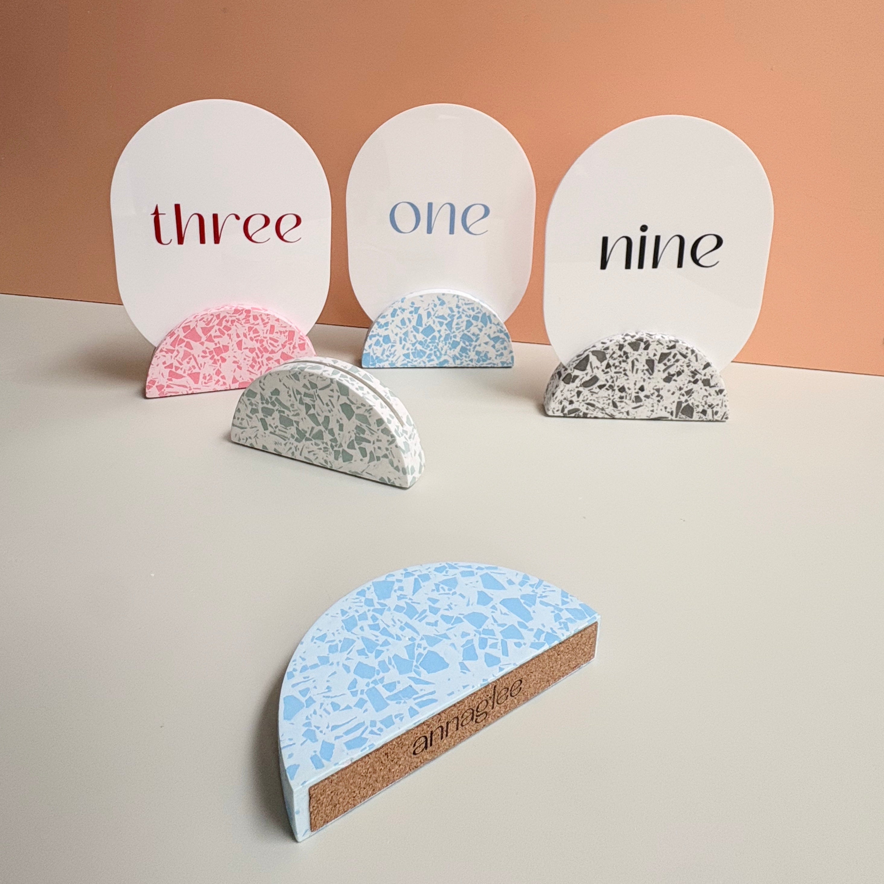 Pick your colour - Round Terrazzo table numbers